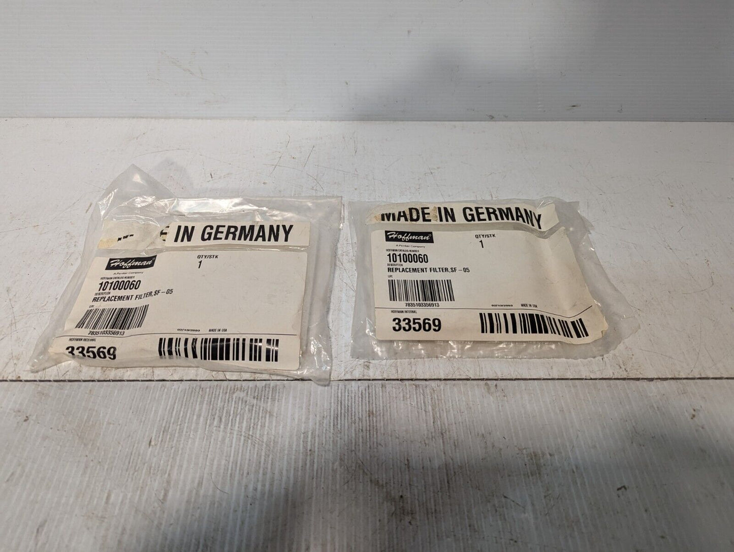 Lot of 4 Hoffman 10100060 Filter Elements, Replacements Filters - Free Shipping