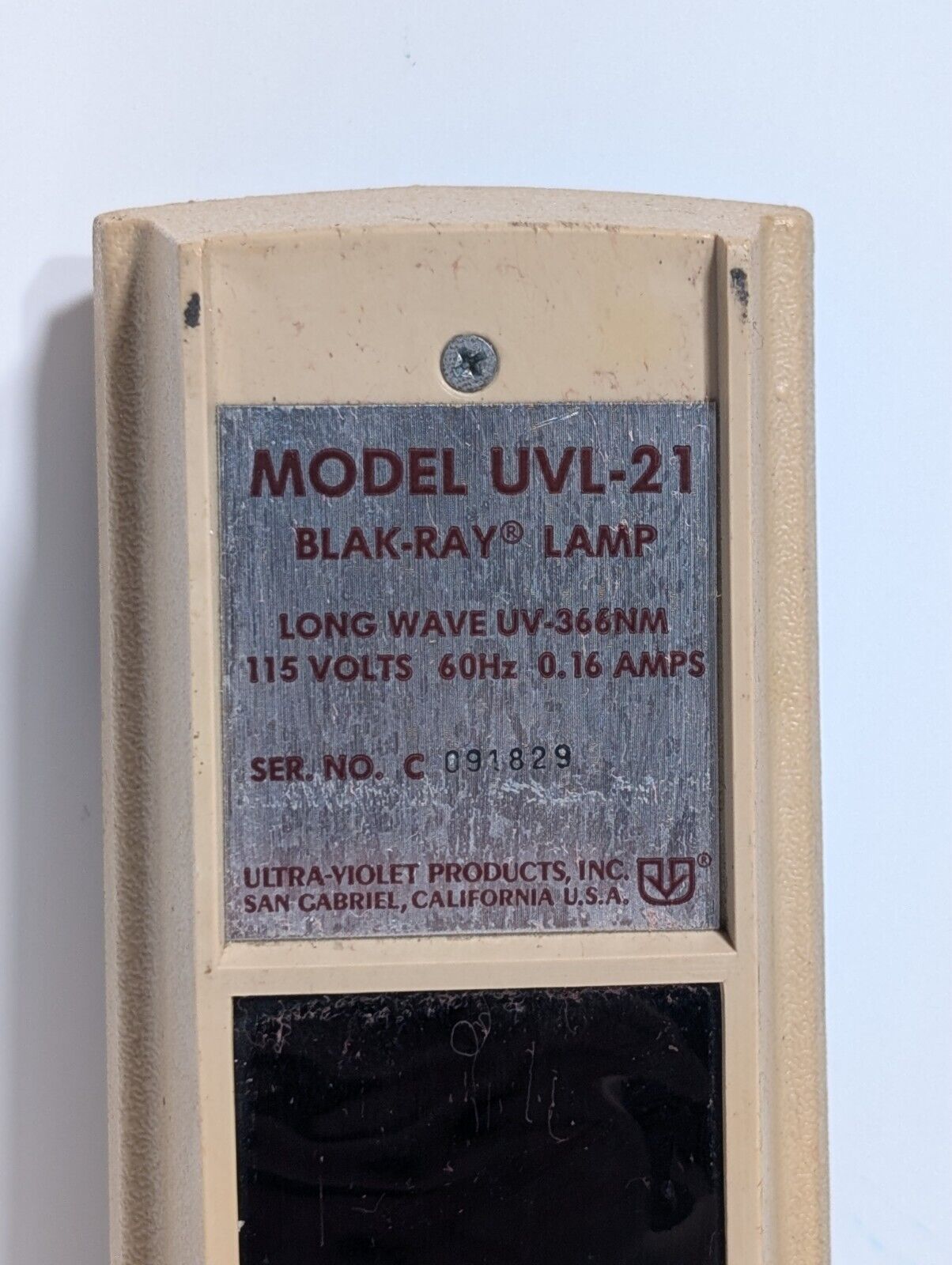 Ultra-Violet Products UVL-21 Blak-Ray Lamp, long wave UV-366nm, 115VAC, 60 Hz