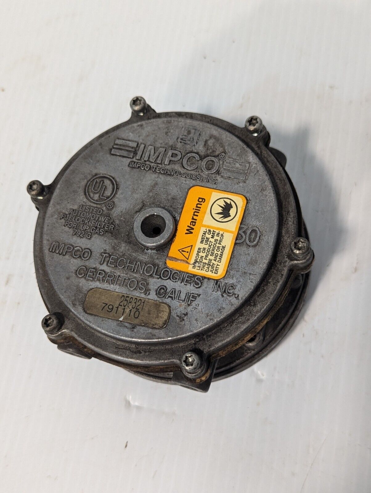 Impco VFF30 \ VFF 30 Vacuum Fuel Lock / Filter for Forklift, LPG - Free Shipping