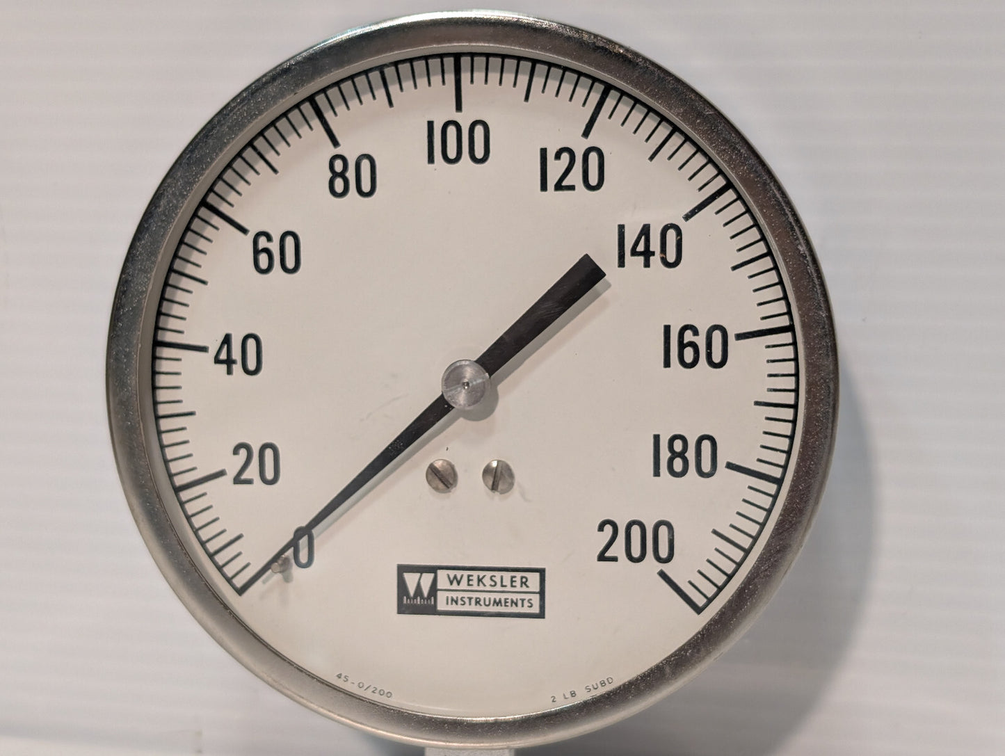 Weksler Instruments 45-0/200, 2Lb SUBD Industrial Pressure Gauge, Made in Israel