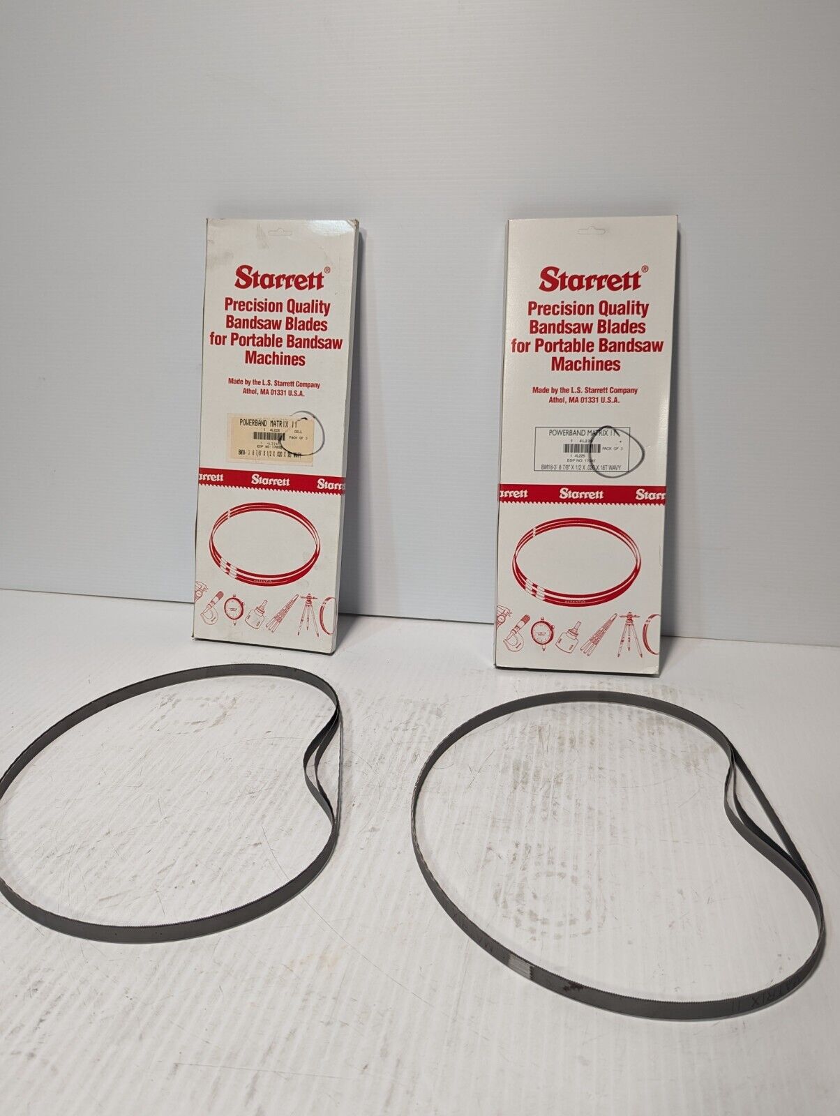 Starrett BM18 Portable Band Saw Blade, 3’ 8-7/8” L, ½” W X 0.02” Thk - 6 Pieces