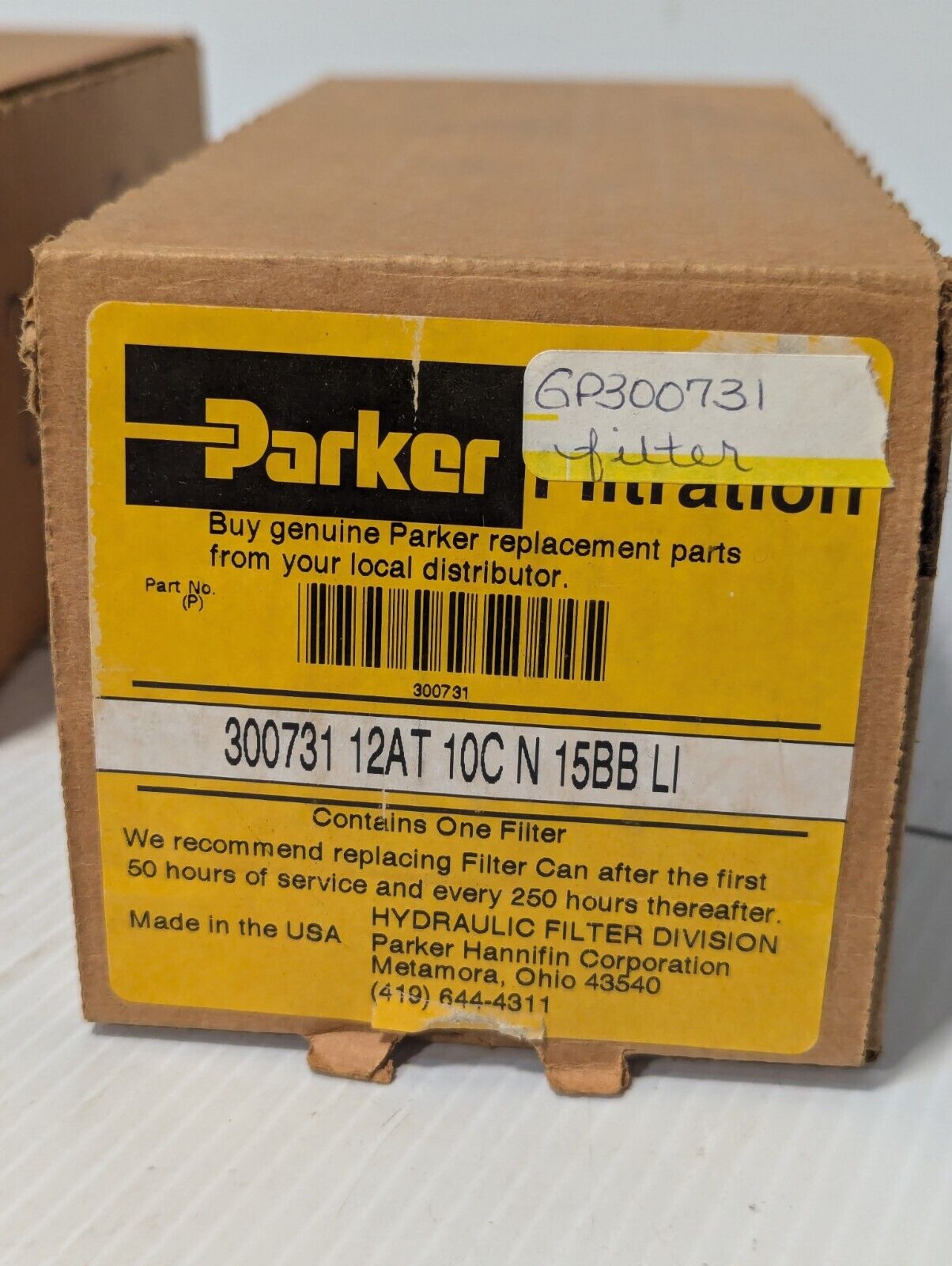 Parker 300731 hydraulic filter, 12AT 10C N 15BB LI - Free Shipping
