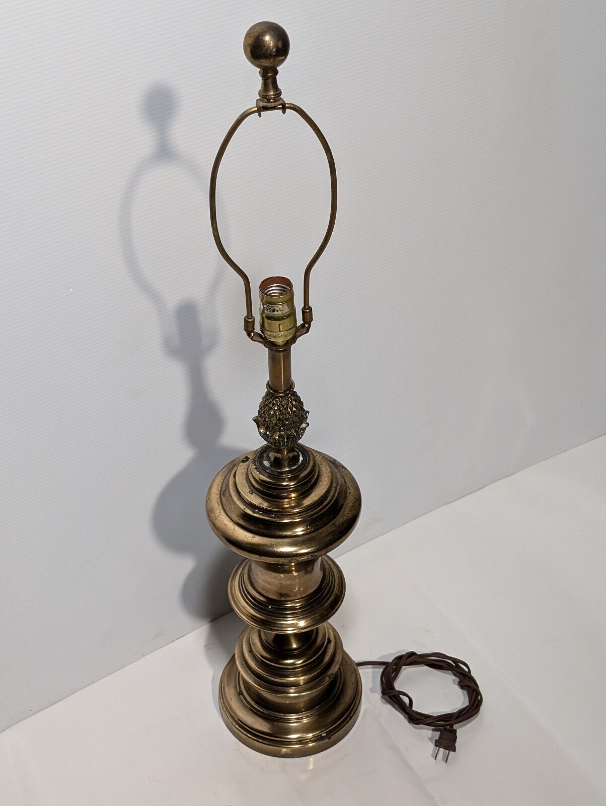 Stiffel Vintage, Antique, MCM, 34" Brass Table Lamp, Pineapple,Hollywood Regency