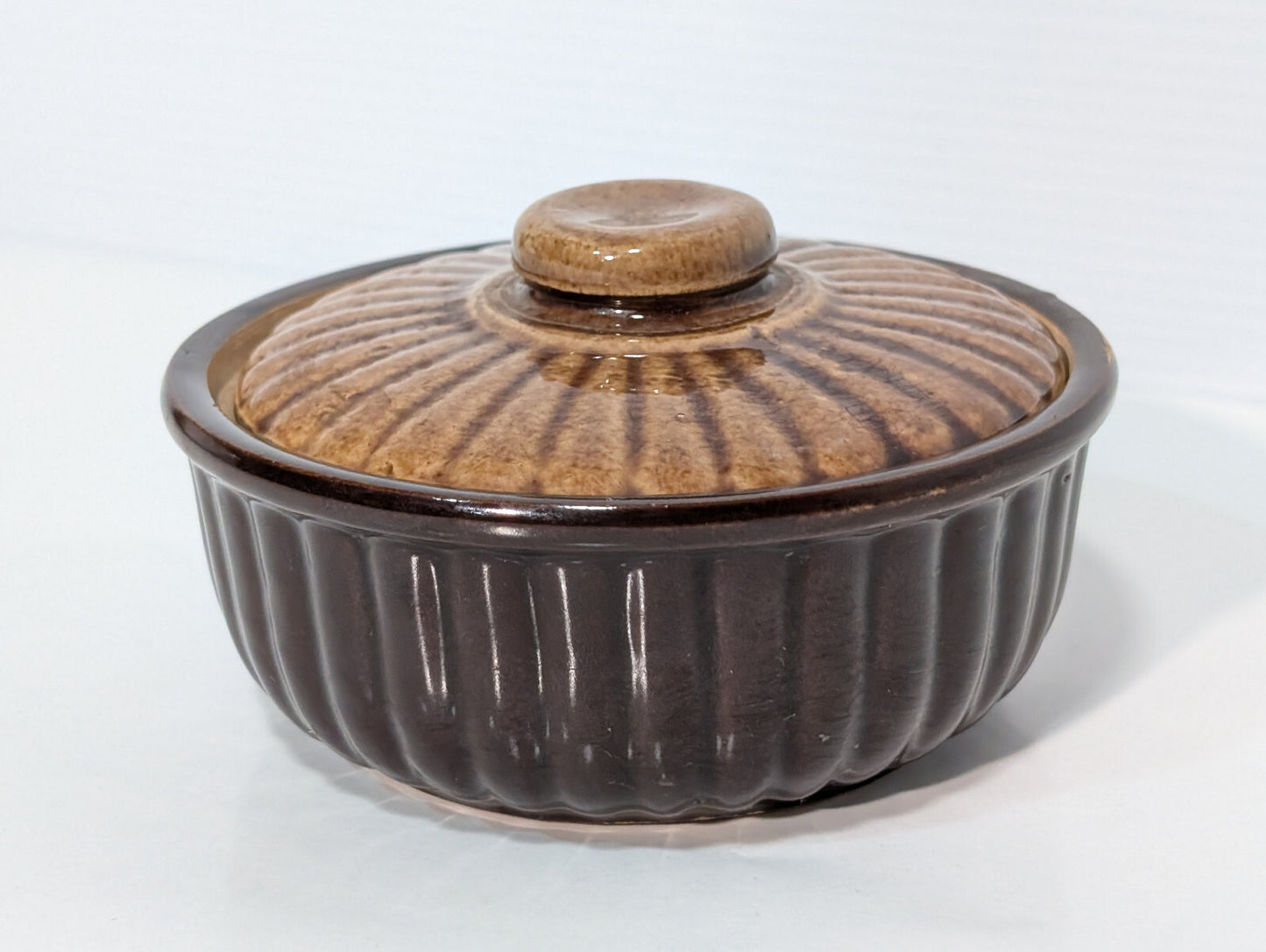 Vintage Stonewear Pottery Nut Candy Snack Serving Dish Earth Tone Made in USA