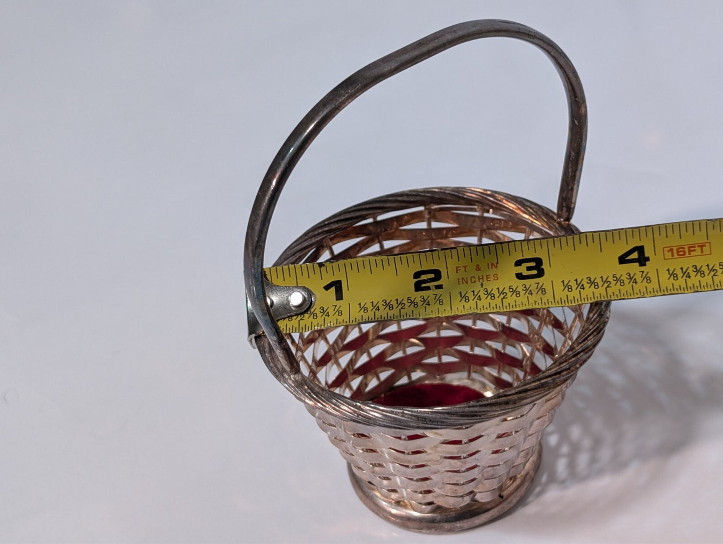 Vintage Newport Silver Woven Easter Basket #YB-178 with handle
