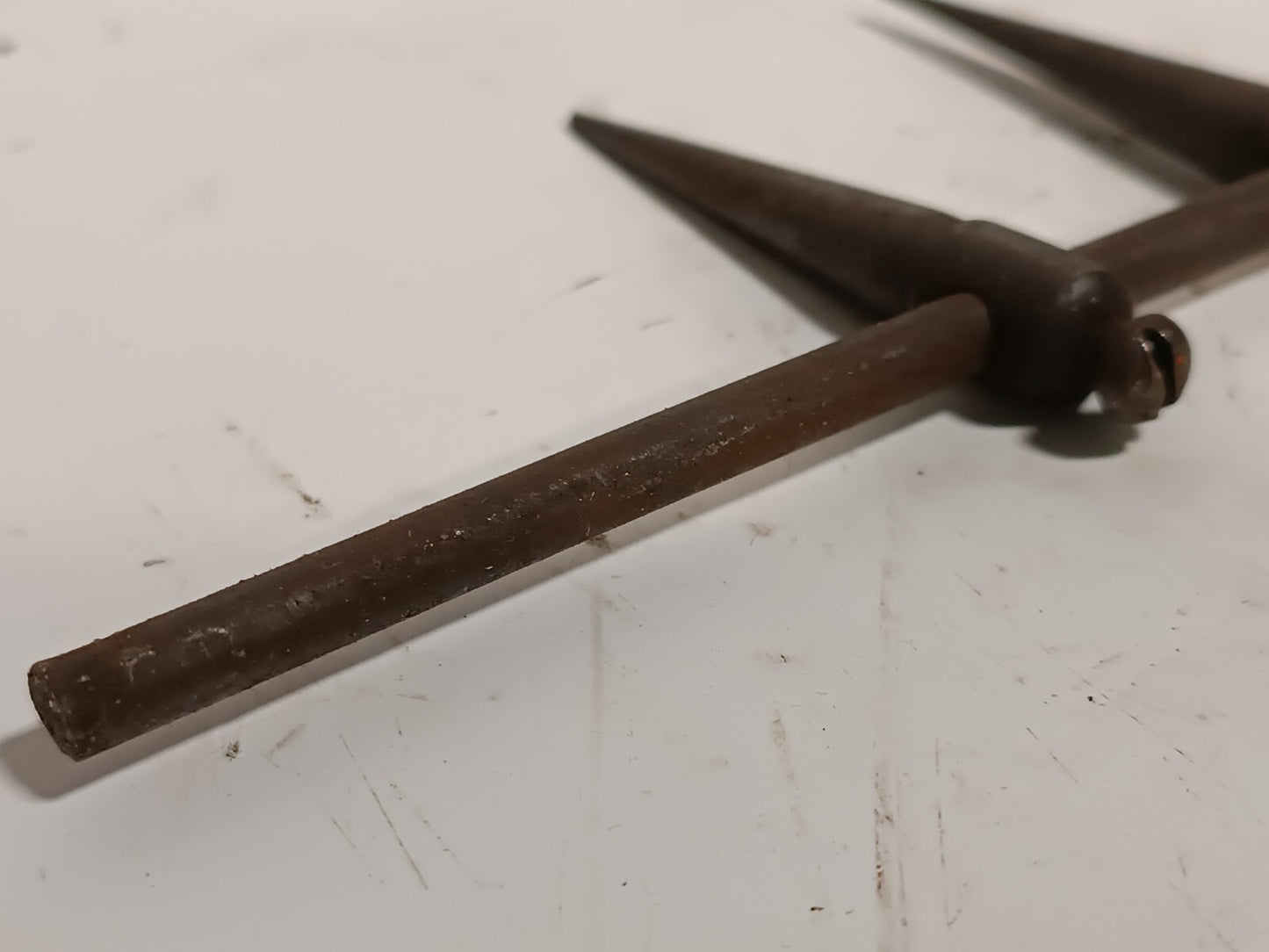 Vintage 17" Adjustable Steel Trammel Points Marking Gauge, As Pictured