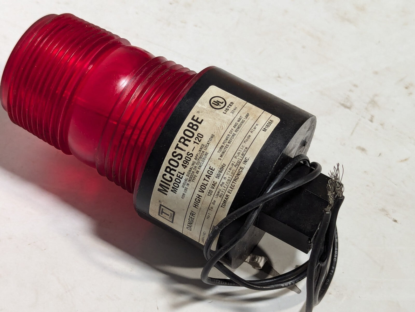 Tomar Electronics 490S Microstrobe Signal Light 120VAC Red, 1280VAC Amber