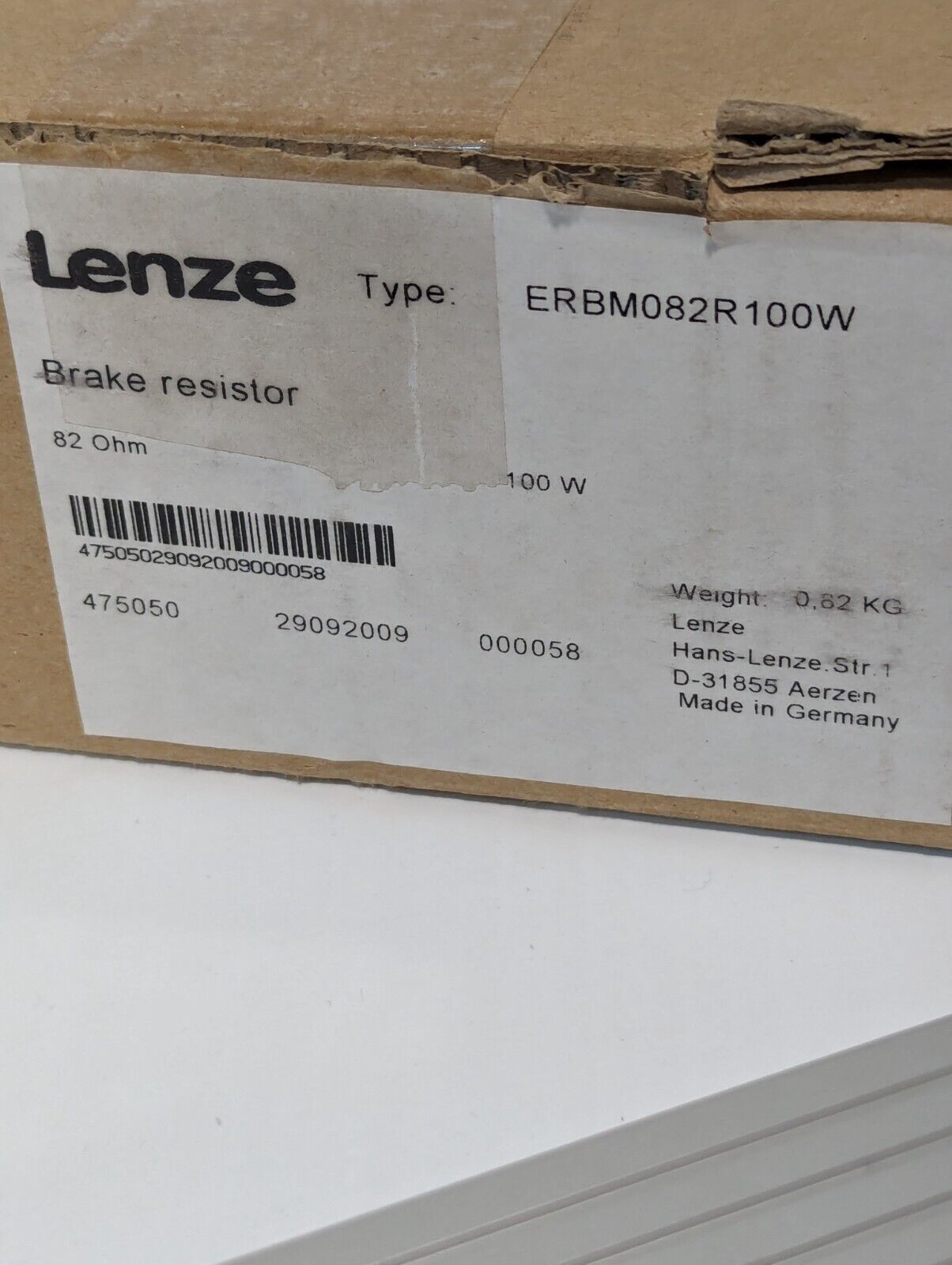 Lenze Brake Resistor ERBM082R100W - Free Shipping