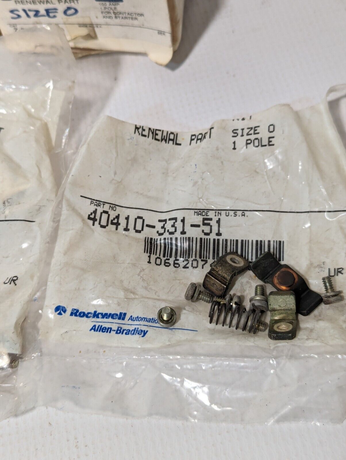 Lot of 1 Comp., 1 Inc Allen Bradley 40410-331-51 Contact Kit 1 Pole Bulletin 509
