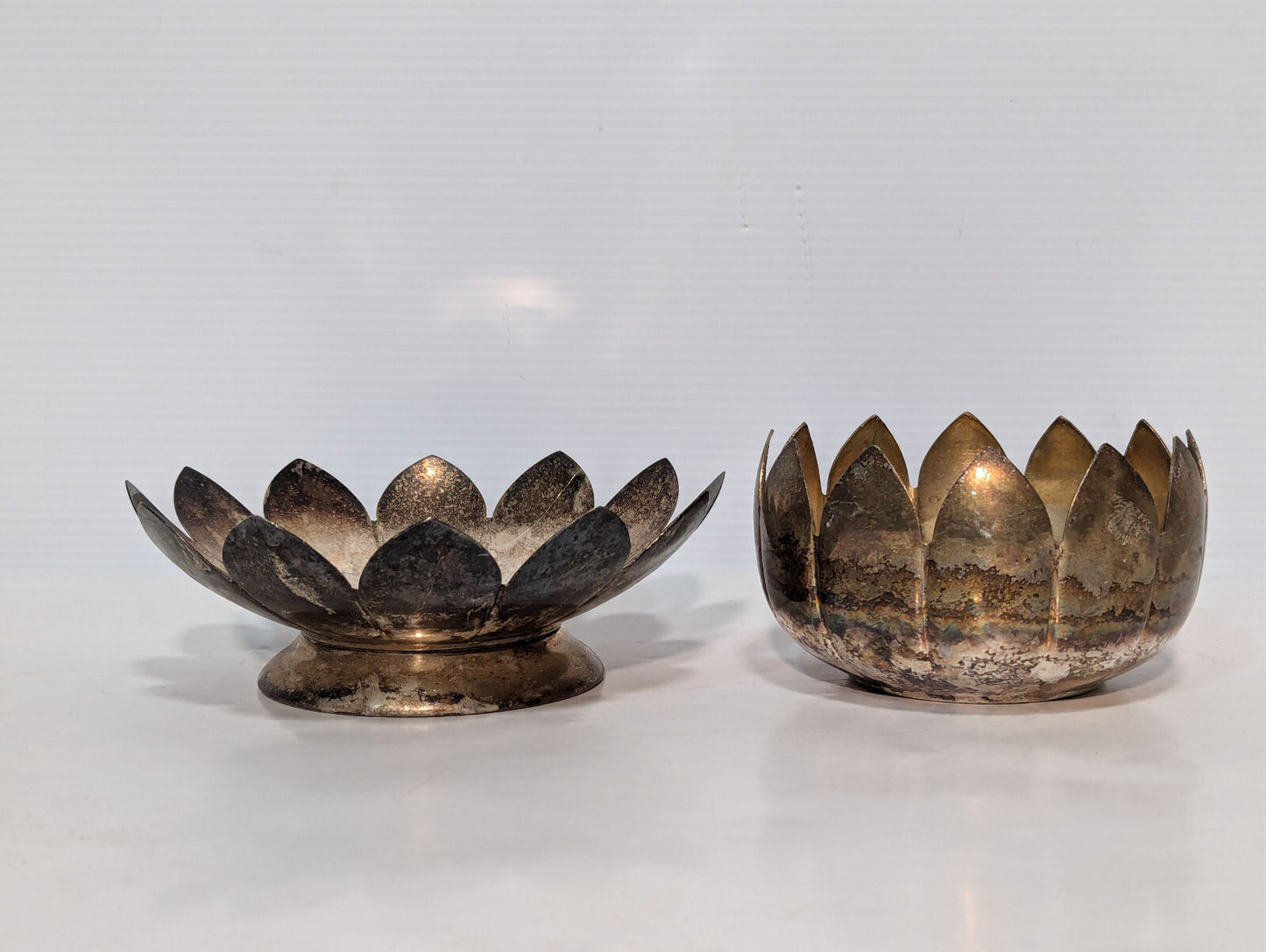 Vintage Brass Lotus Candle Holder Cone Incense Burner Dish Nested Removable Part