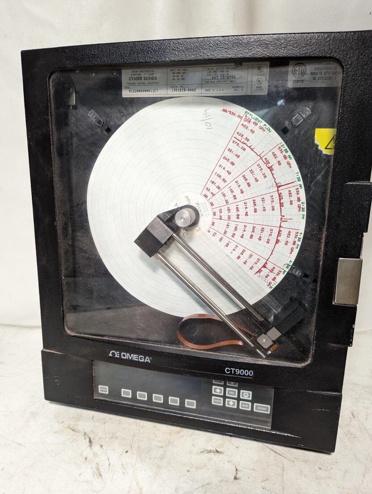 Omega 9122000000011CT, CT9000 microprocessor-based circular chart recorder