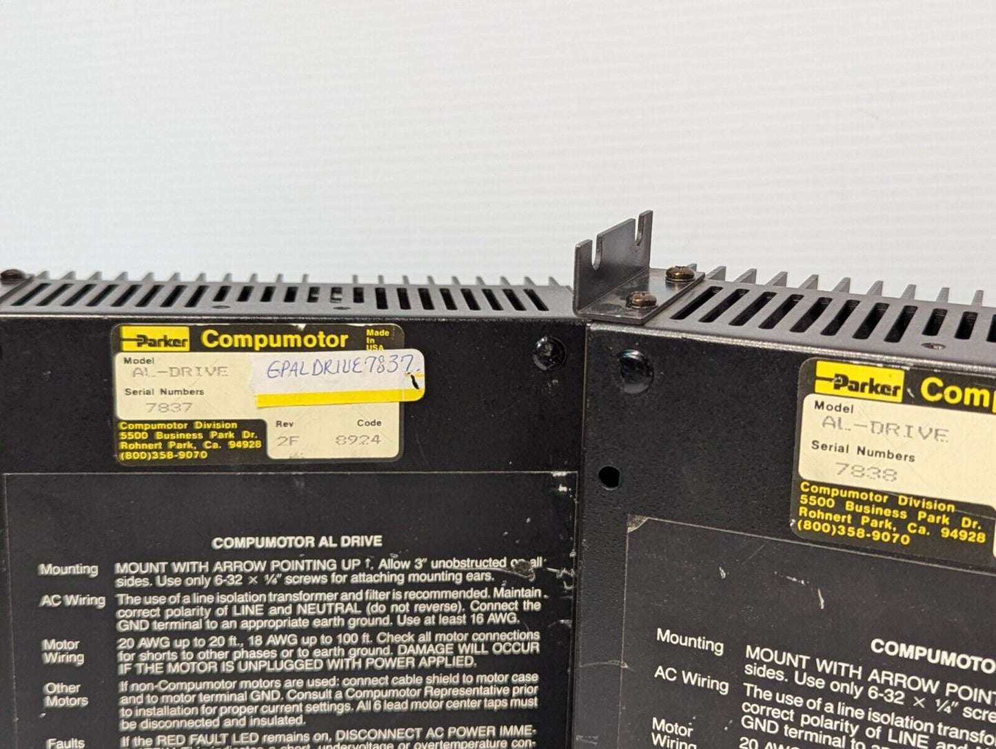 Parker AL-Drive Compumotor stepping motor drive, stepper, Rev. 2F -Free Shipping