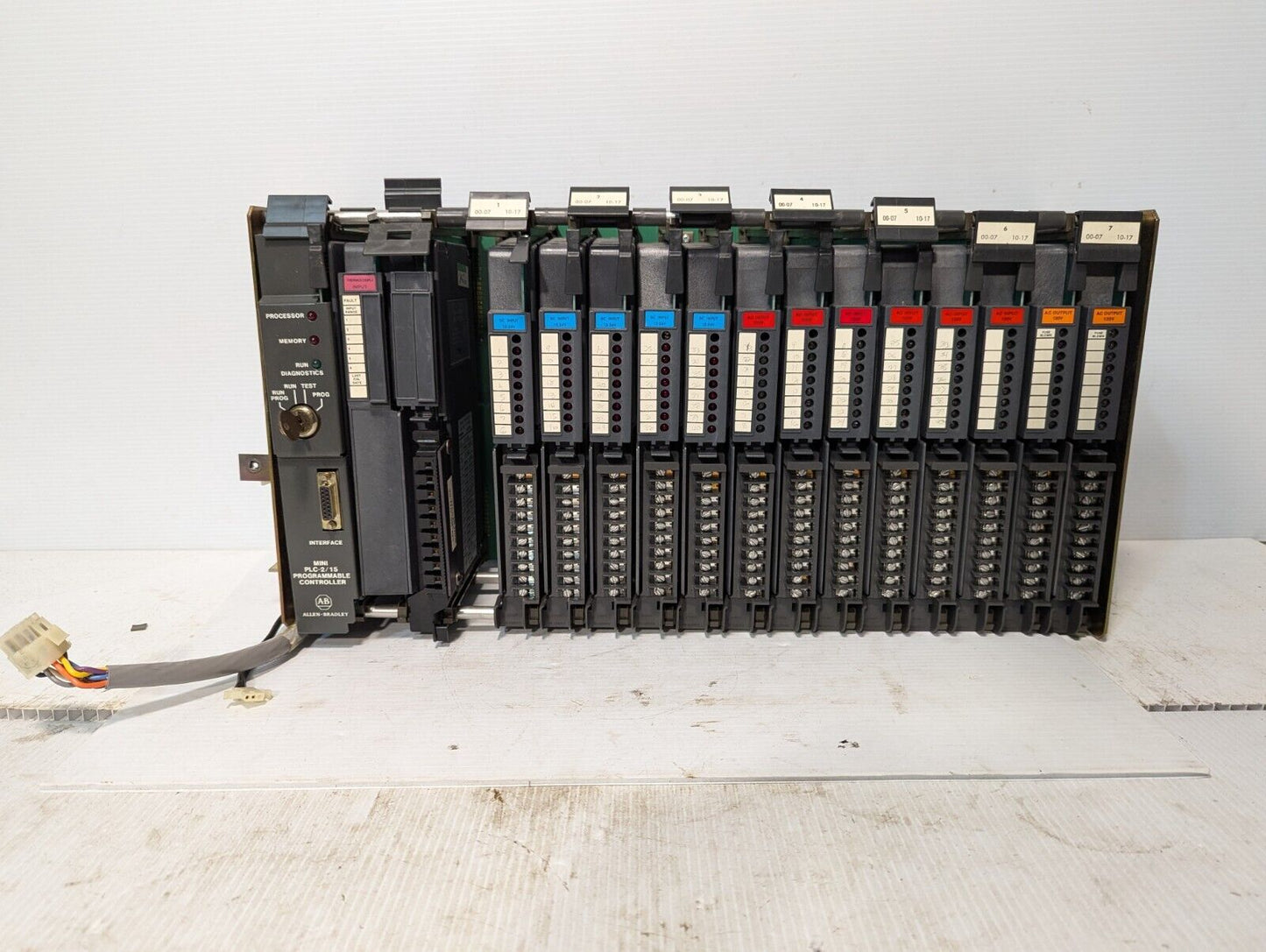 AB Bulletin 1771AD 16 Slot I/O Chassis w/Modules and PLC-2/15 Controller