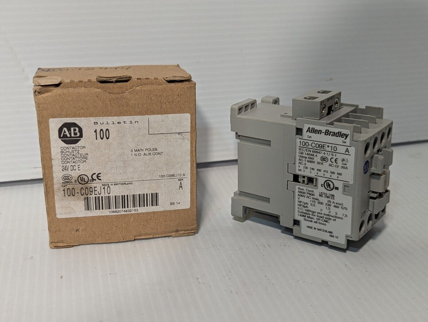 Allen Bradley 100-C09EJ10 IEC Contactor, 24 VDC Coil, 100-C09E*10, New with Box