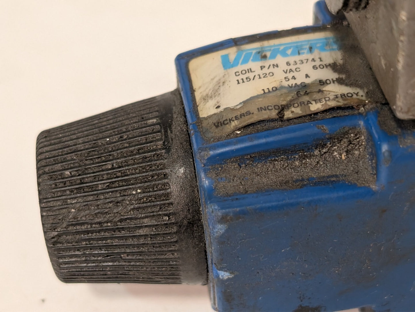 Vickers 633741 Solenoid Valve Coil on (Unidentifiable) Solenoid Valve