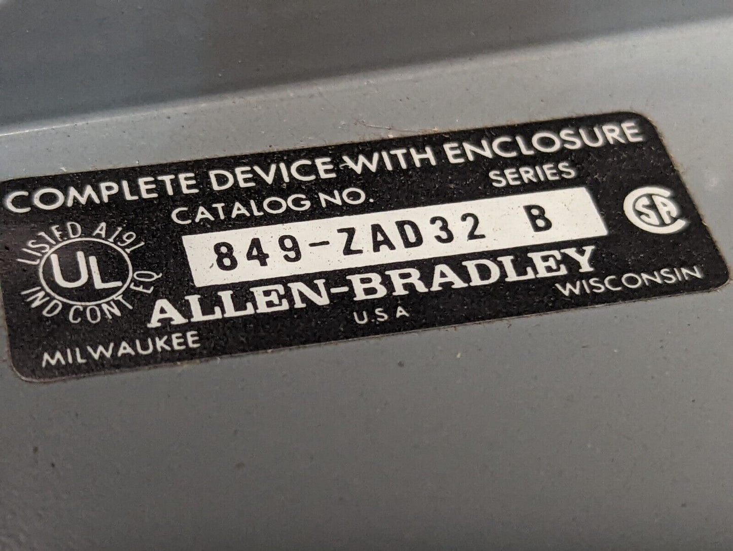 Allen-Bradley 849-ZAD32 enclosure, no device included