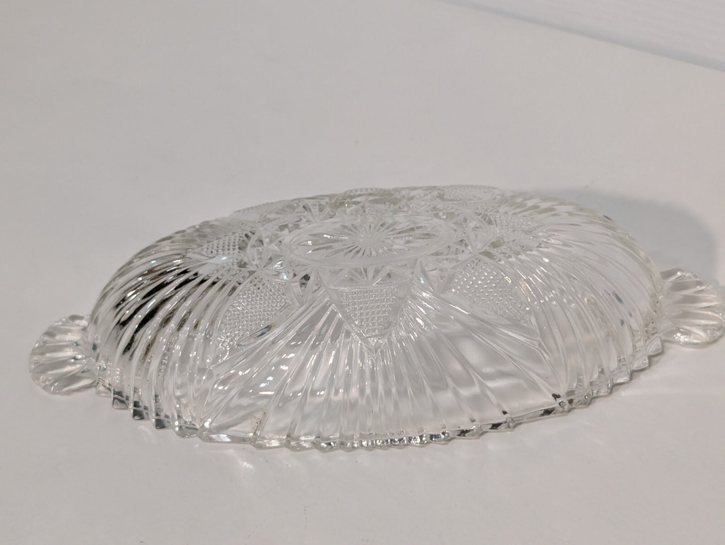 Vintage Hazel Atlas 573 Clear Glass Oval Olive Dish Relish Pattern with Handles