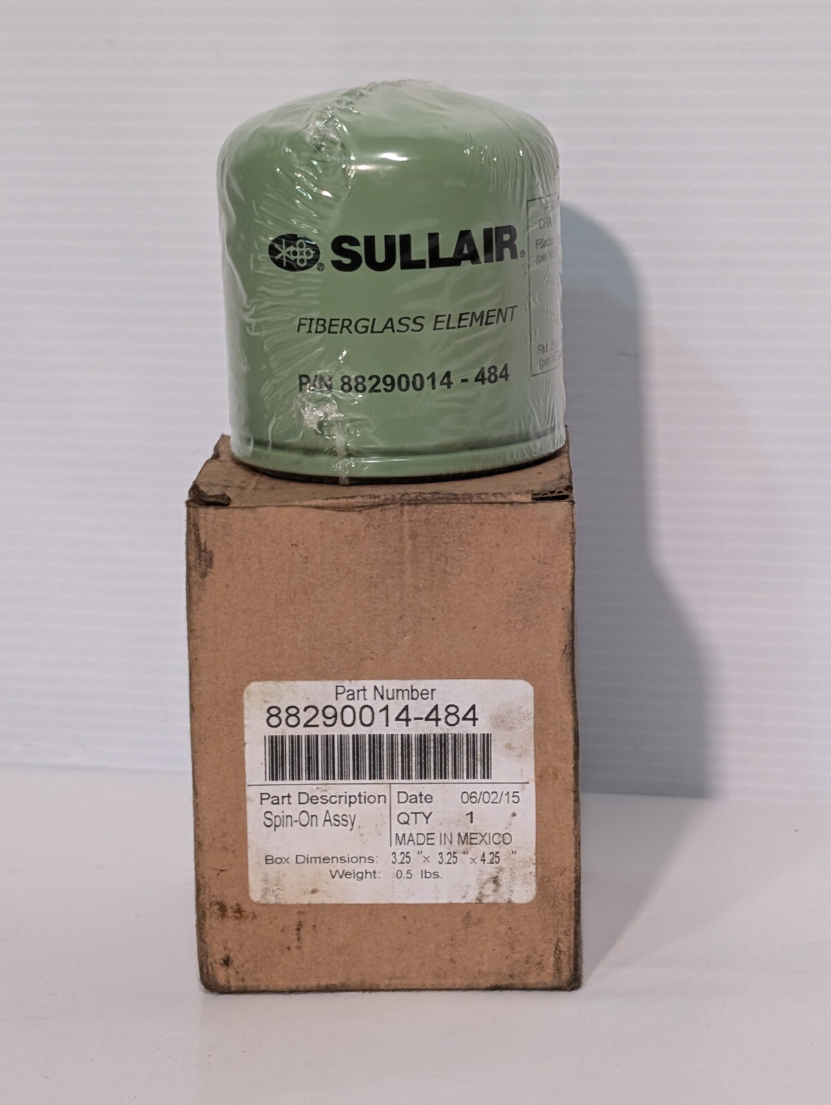 Sullair 88290014-484 Fiberglass Filter Element, Spin-On Assembly