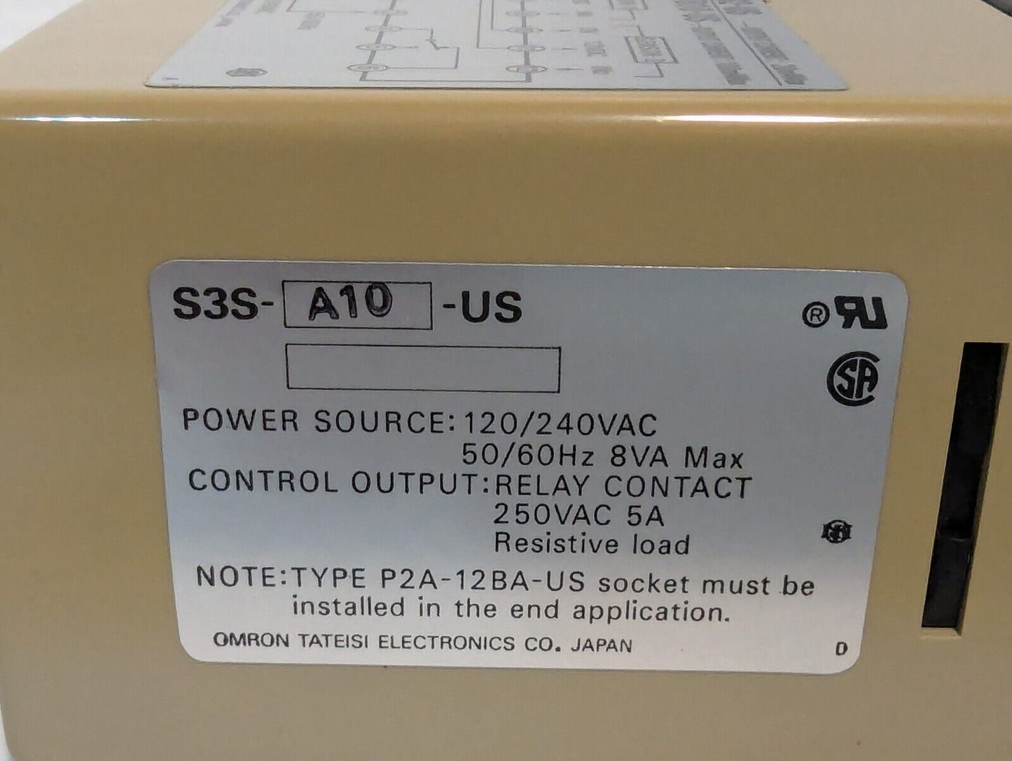 Omron S3S-A10-US controller, 12 pins, 120VAC in, 12VDC out - Free Shipping