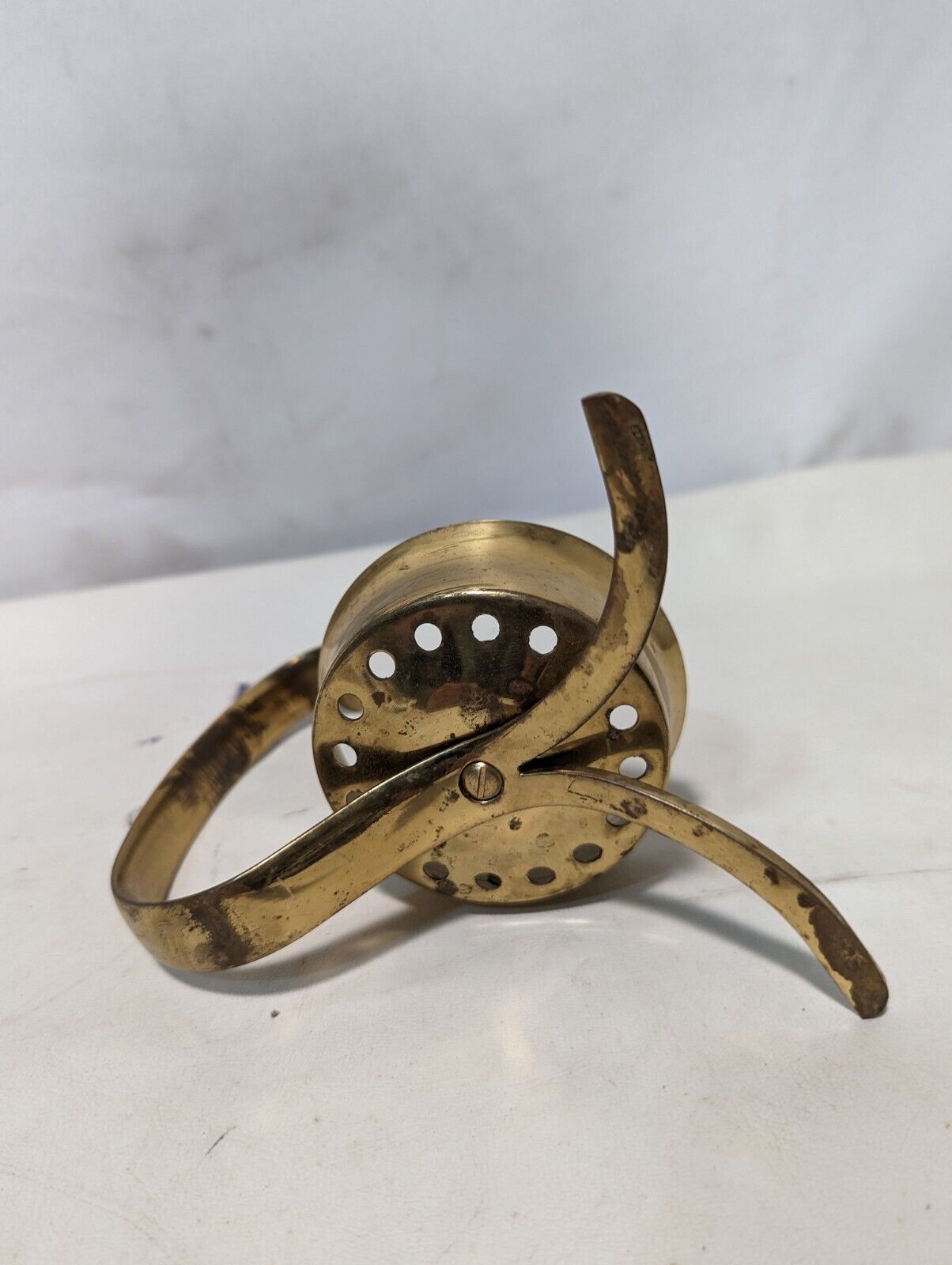 Vintage Polished Brass Candle Holder - 6" height x 3.5" (cup) diameter