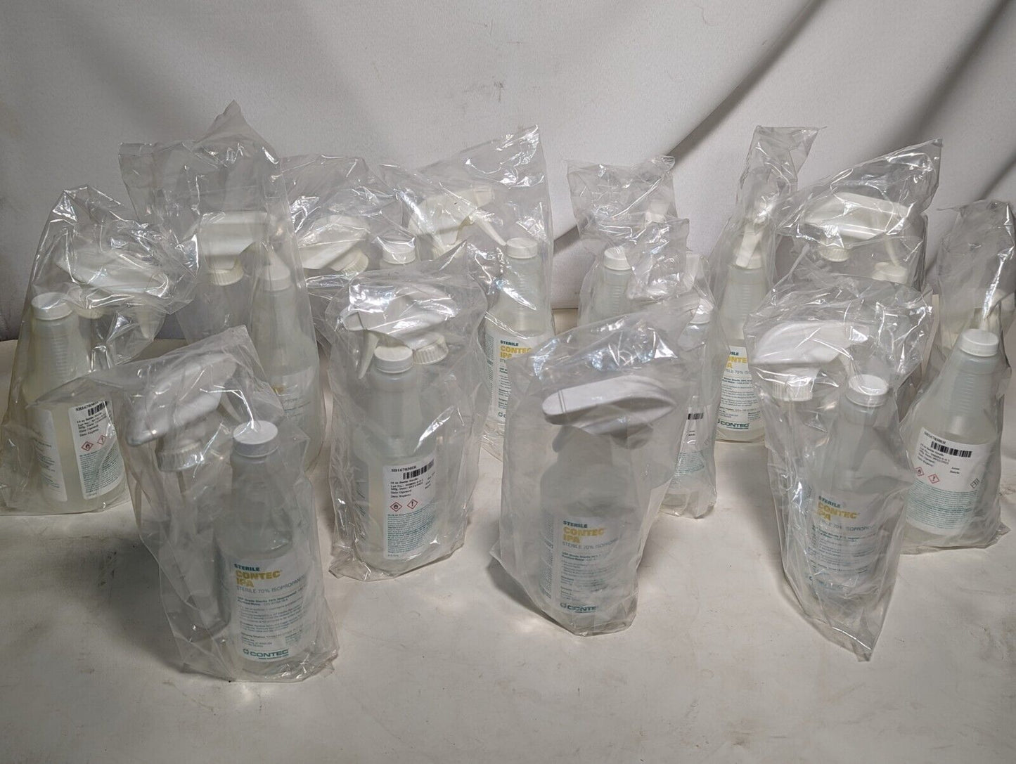 Lot of 10 sterile Contec IPA sterile 70% isopropanol, 16 oz sprayer bottles