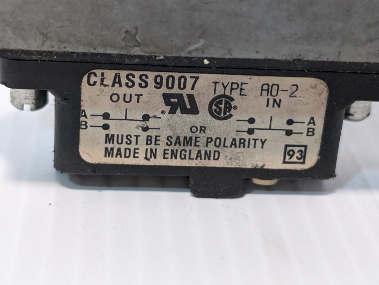 Square D, Class 9007, AO 12, AO12 Limit Switch + Returns, A012