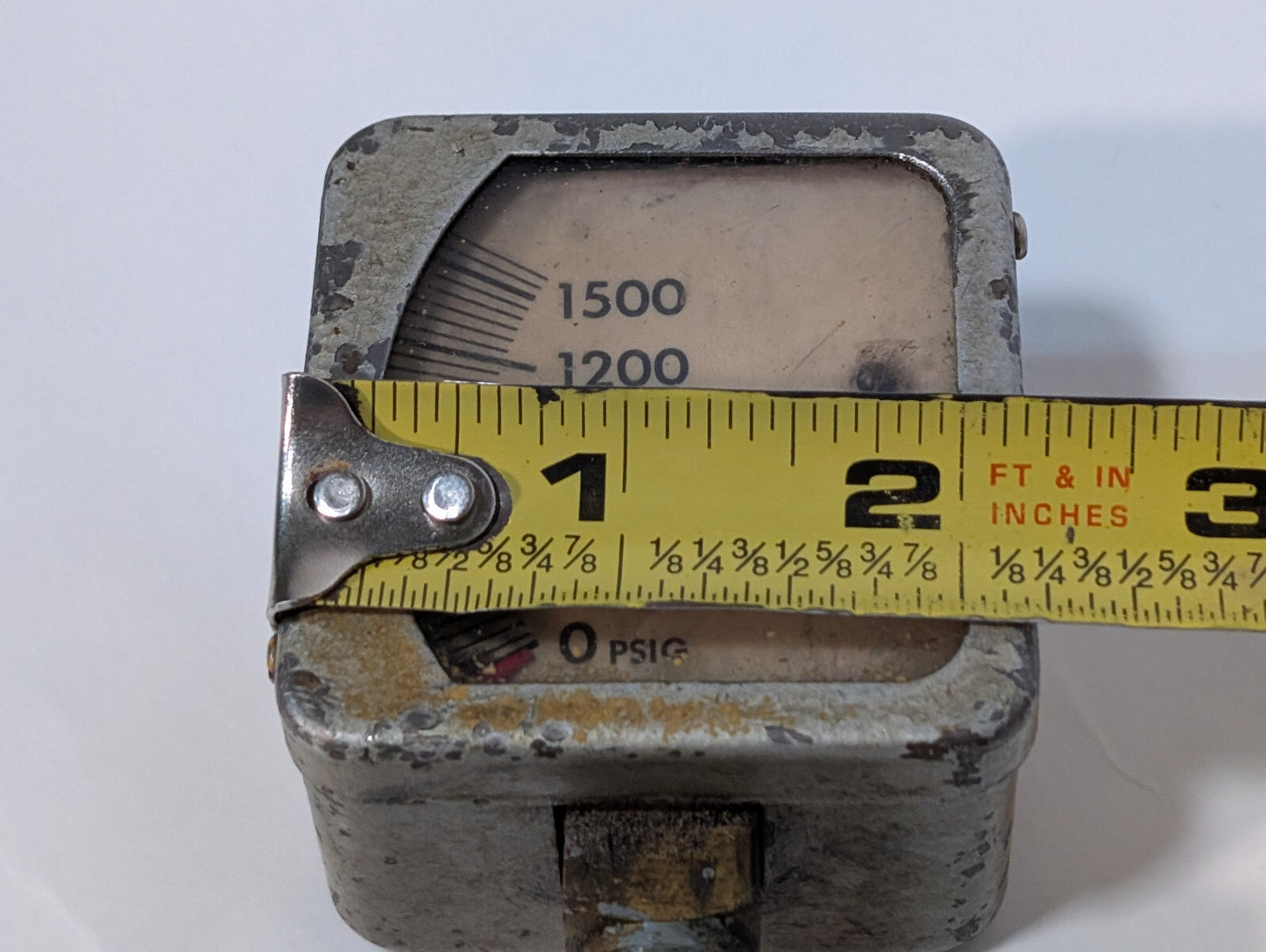 Vintage Schrader 302875? Pressure Gauge Assembly 0-1500PSIG, Made in USA
