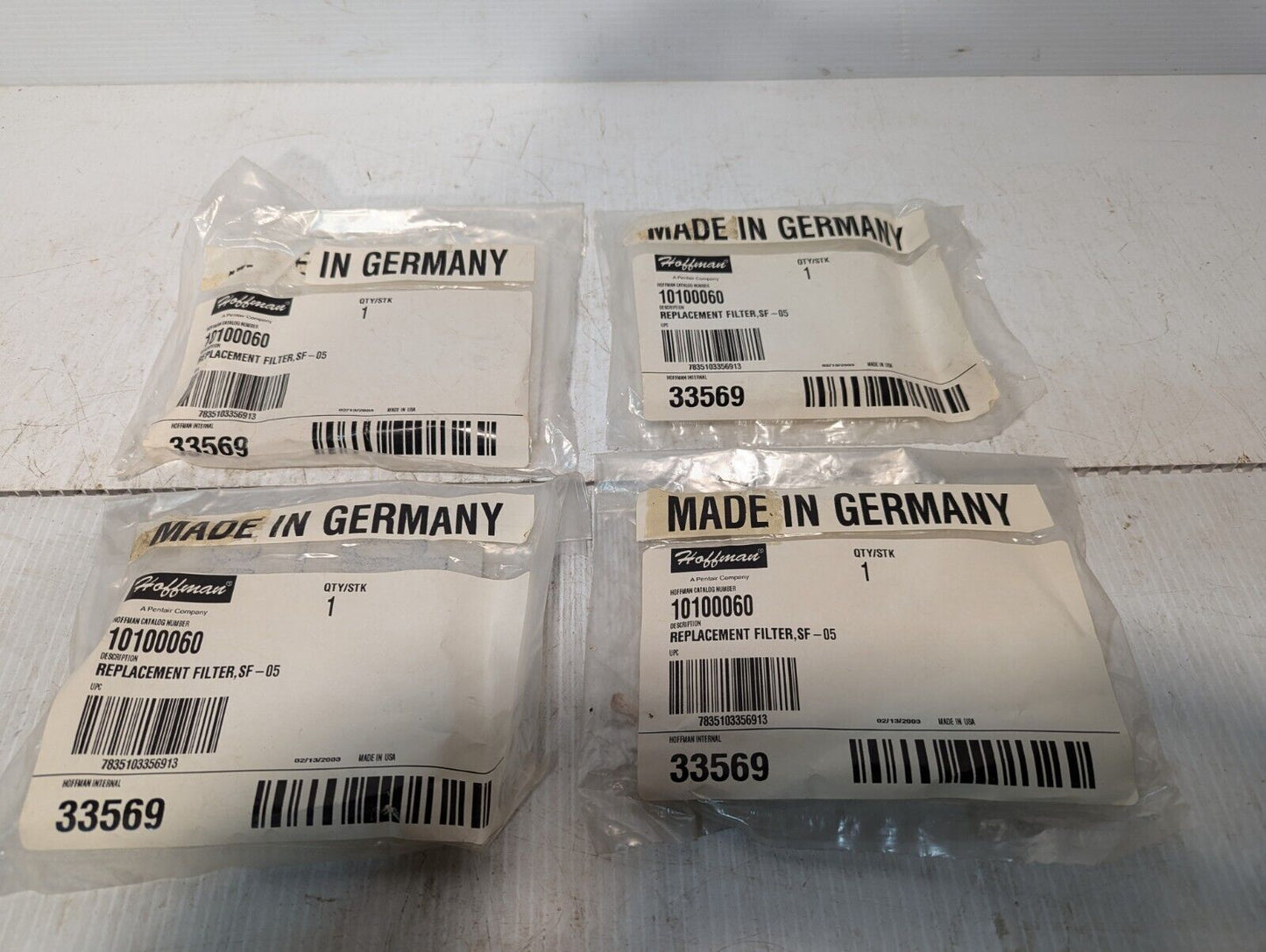 Lot of 4 Hoffman 10100060 Filter Elements, Replacements Filters - Free Shipping