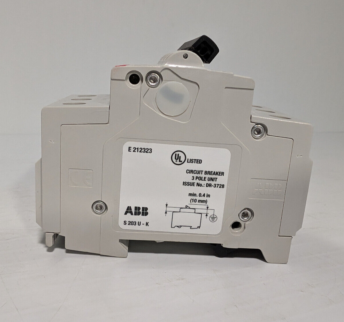 ABB S203U-K15 Circuit Breaker, 3-Pole, 15A, Made in Germany, E212323, 162K859H01