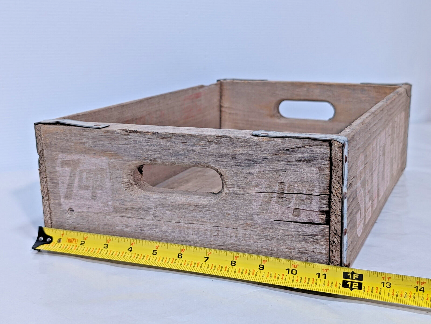 Vintage Antique Seven Up 7-UP Wooden Soda Pop Beverage Crate Box Fresh Up 1950s