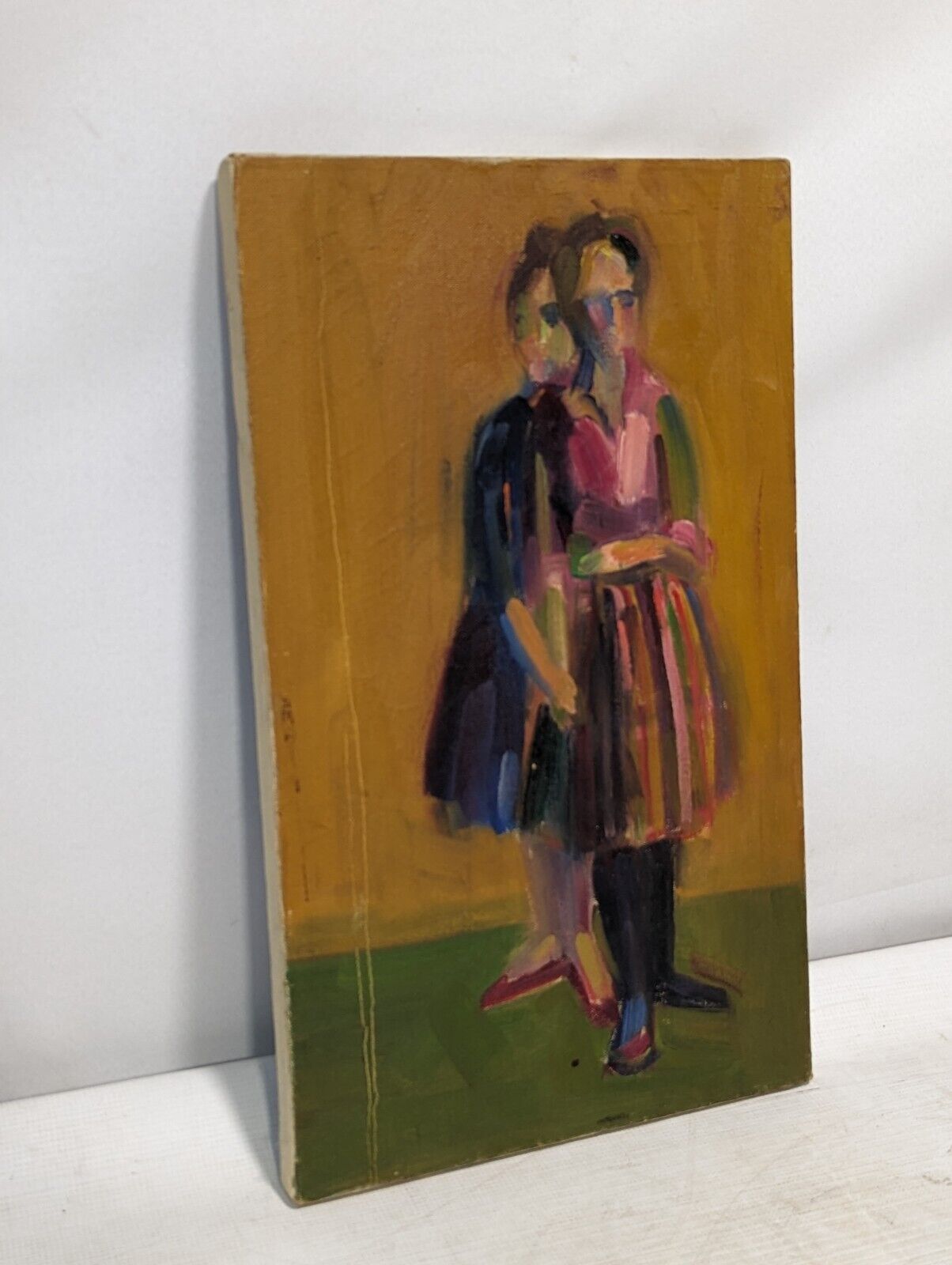 Original oil painting, two women, 20 x 12 inches, unsigned