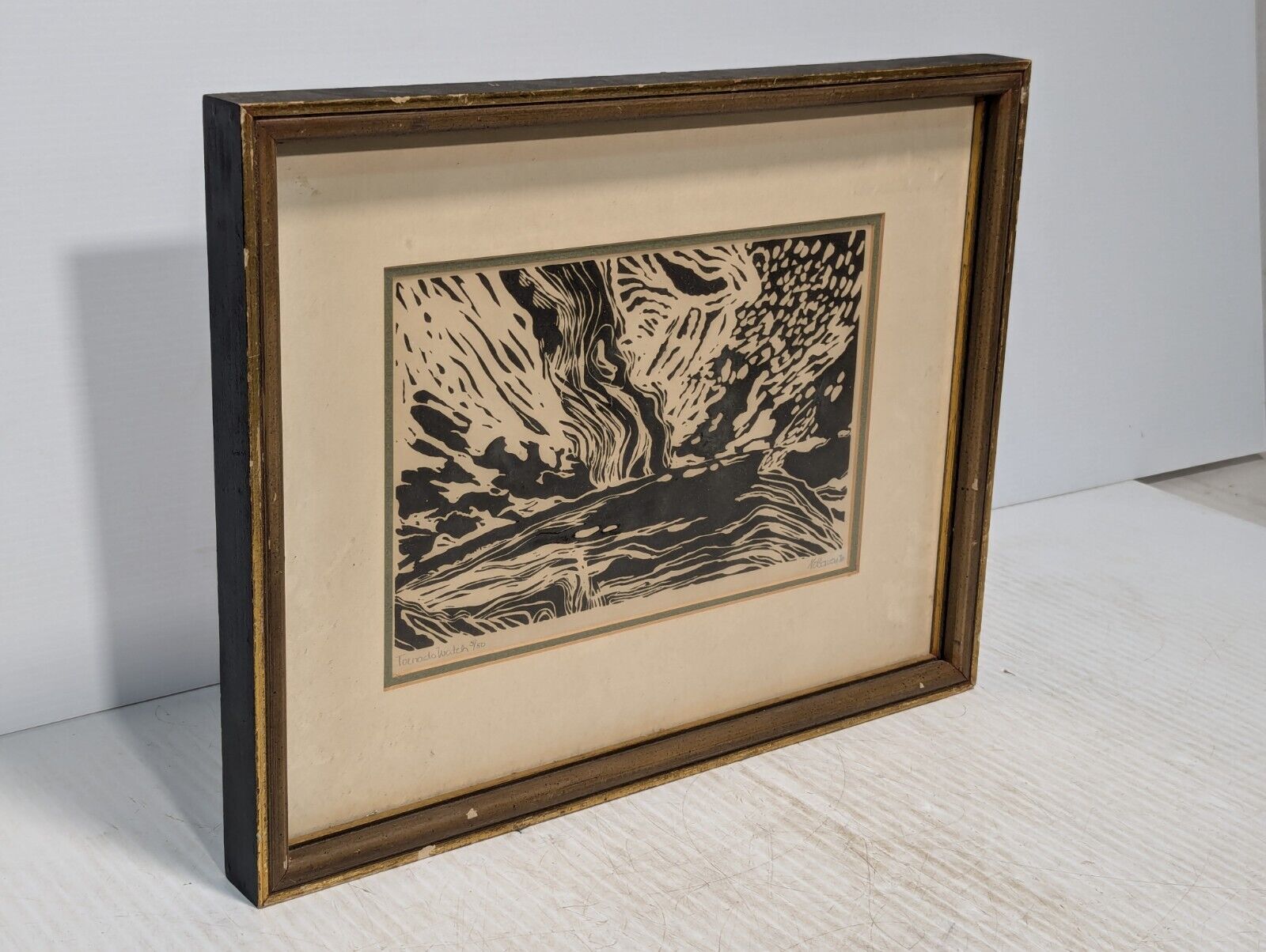 Tornado Watch Art Print by NE Bowen, 1970, 5 of 500, 12" x 8" w/o Frame