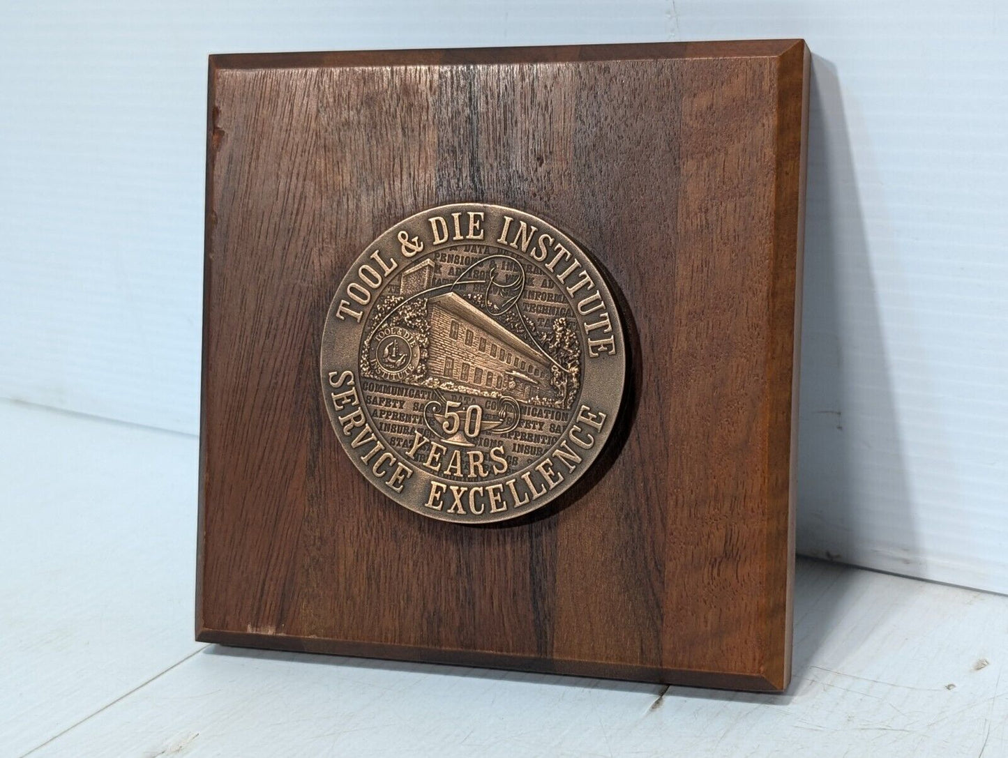 Vintage 50th Anniversary Tool and Die Institute Memorial Plaque - 50 Years Old!