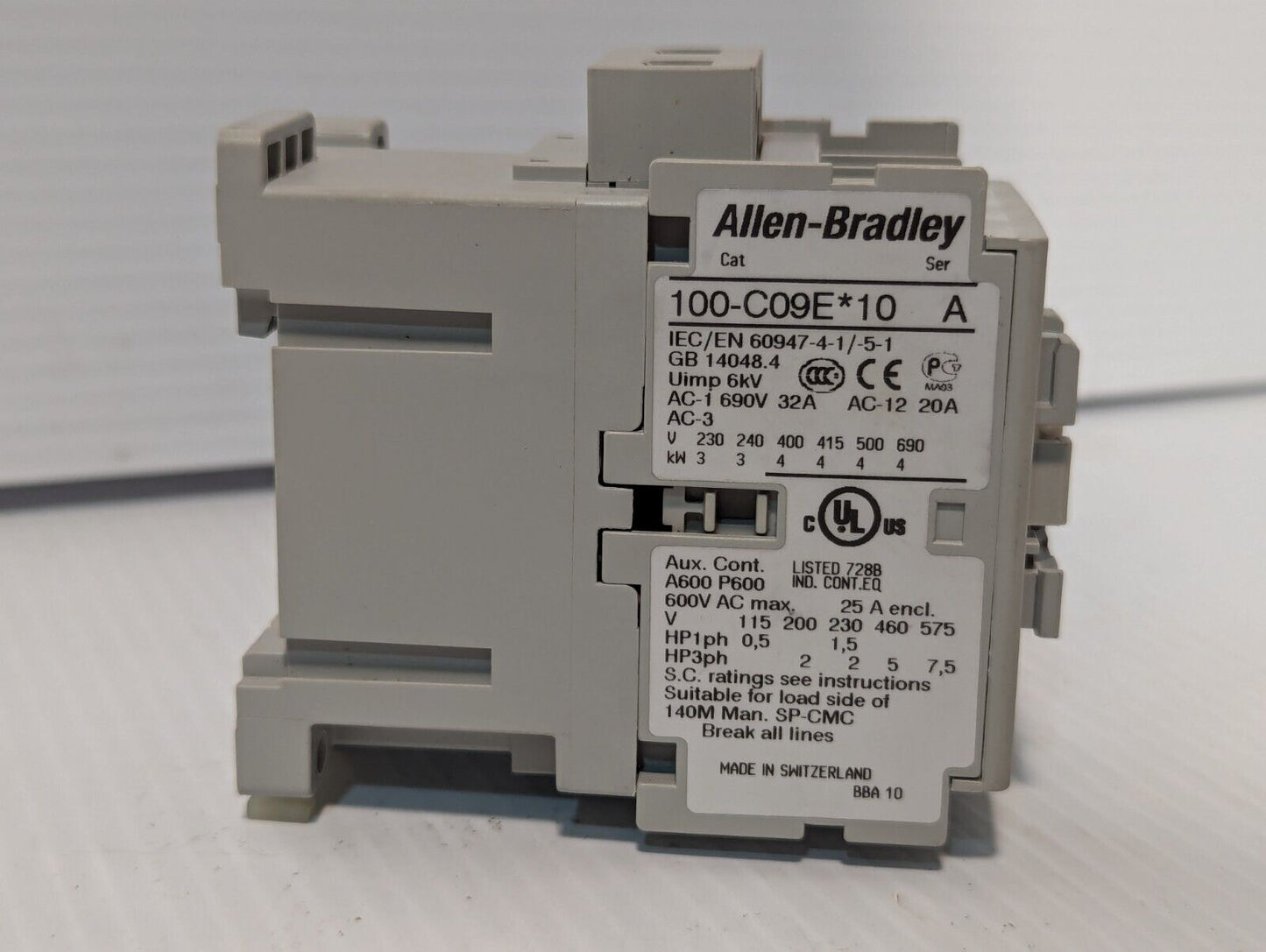 Allen Bradley 100-C09EJ10 IEC Contactor, 24 VDC Coil, 100-C09E*10, New with Box