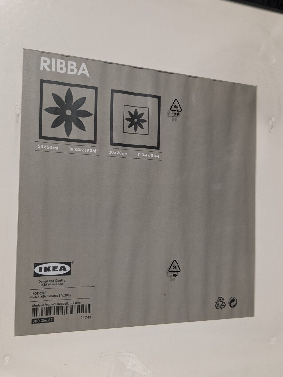 (1) IKEA RIBBA Frame Black 19-3/4” X 19-3/4” Picture Frame, New