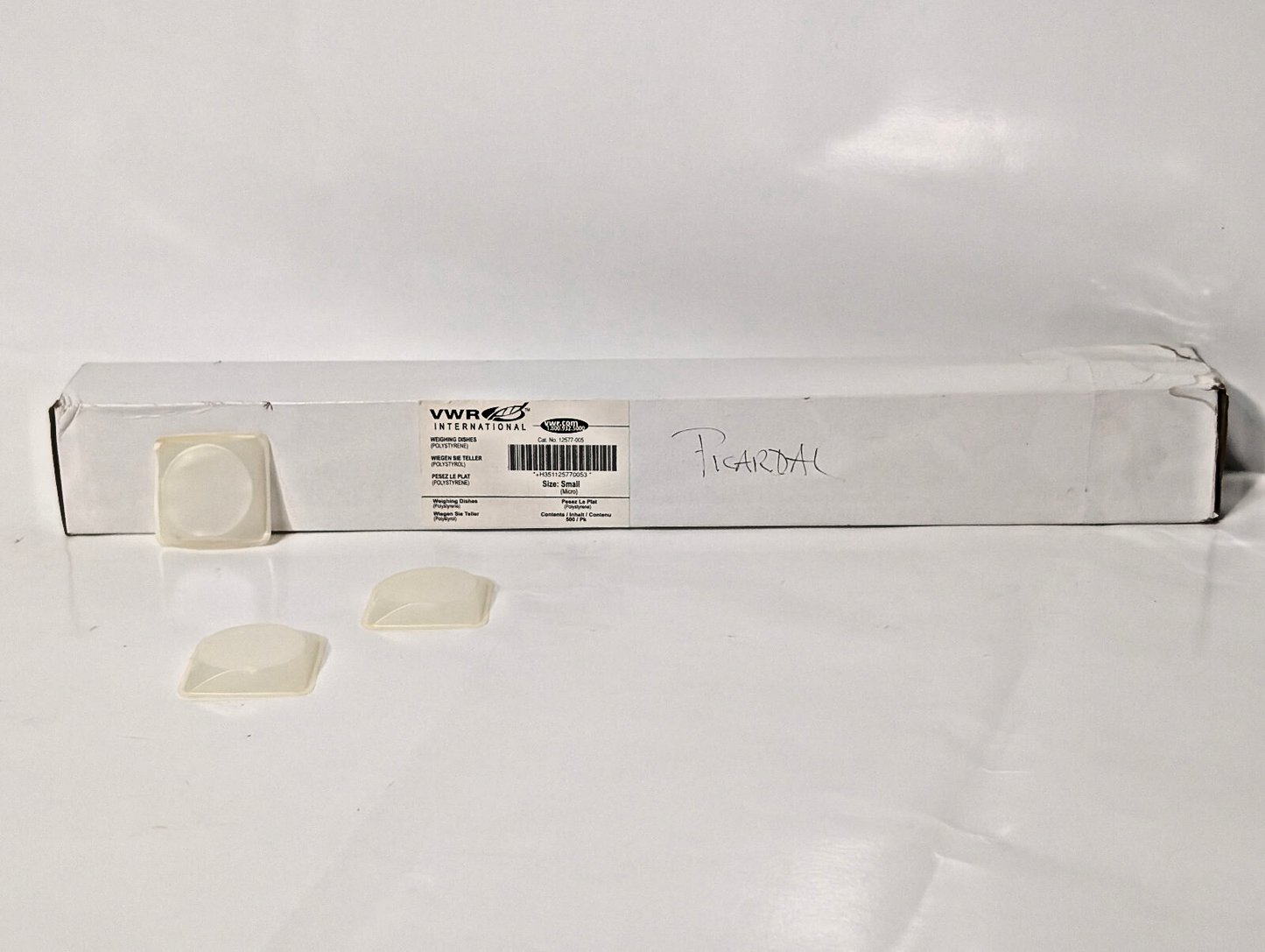 VWR International 12577-005 Small Polystyrene Weighing Dishes, 500 Pack