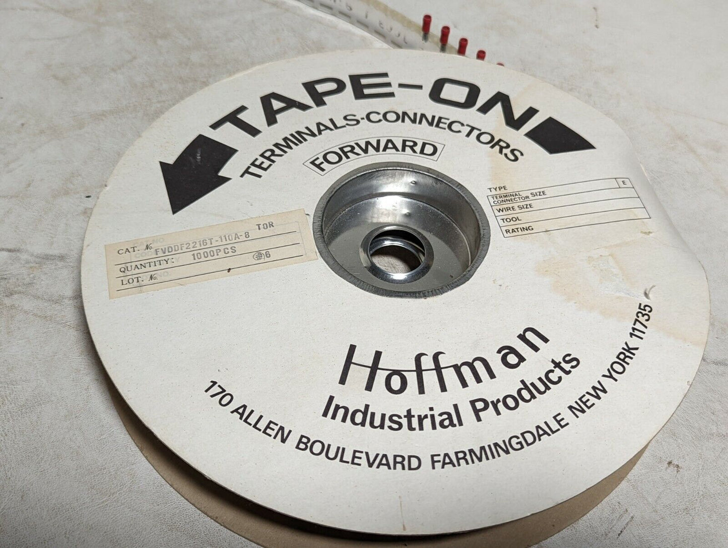 2 reels Hoffman tape-on terminals-connectors, FVDDF2216T-110A-8 TOR, C-1614 TOR