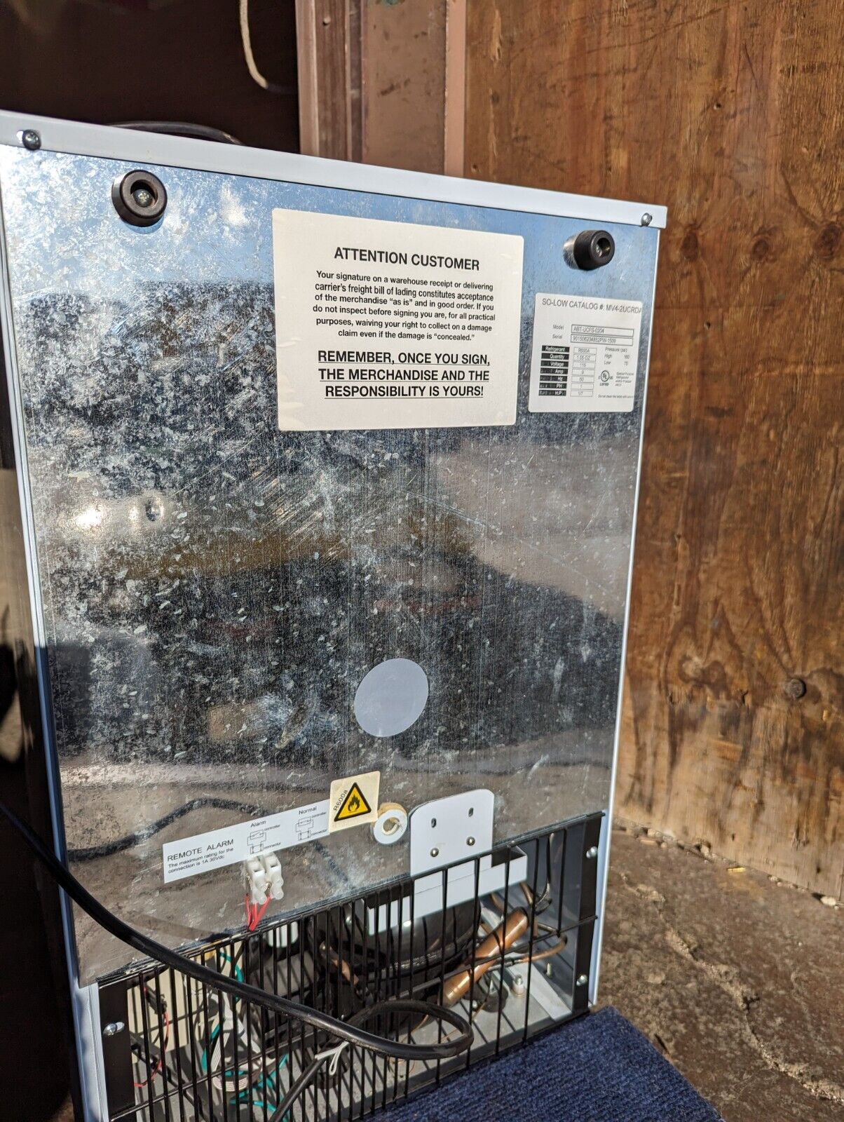 So-Low ABT-UCFS-0204, MV4-2UCRDA refrigerator, R600A refrigerant, 115VAC