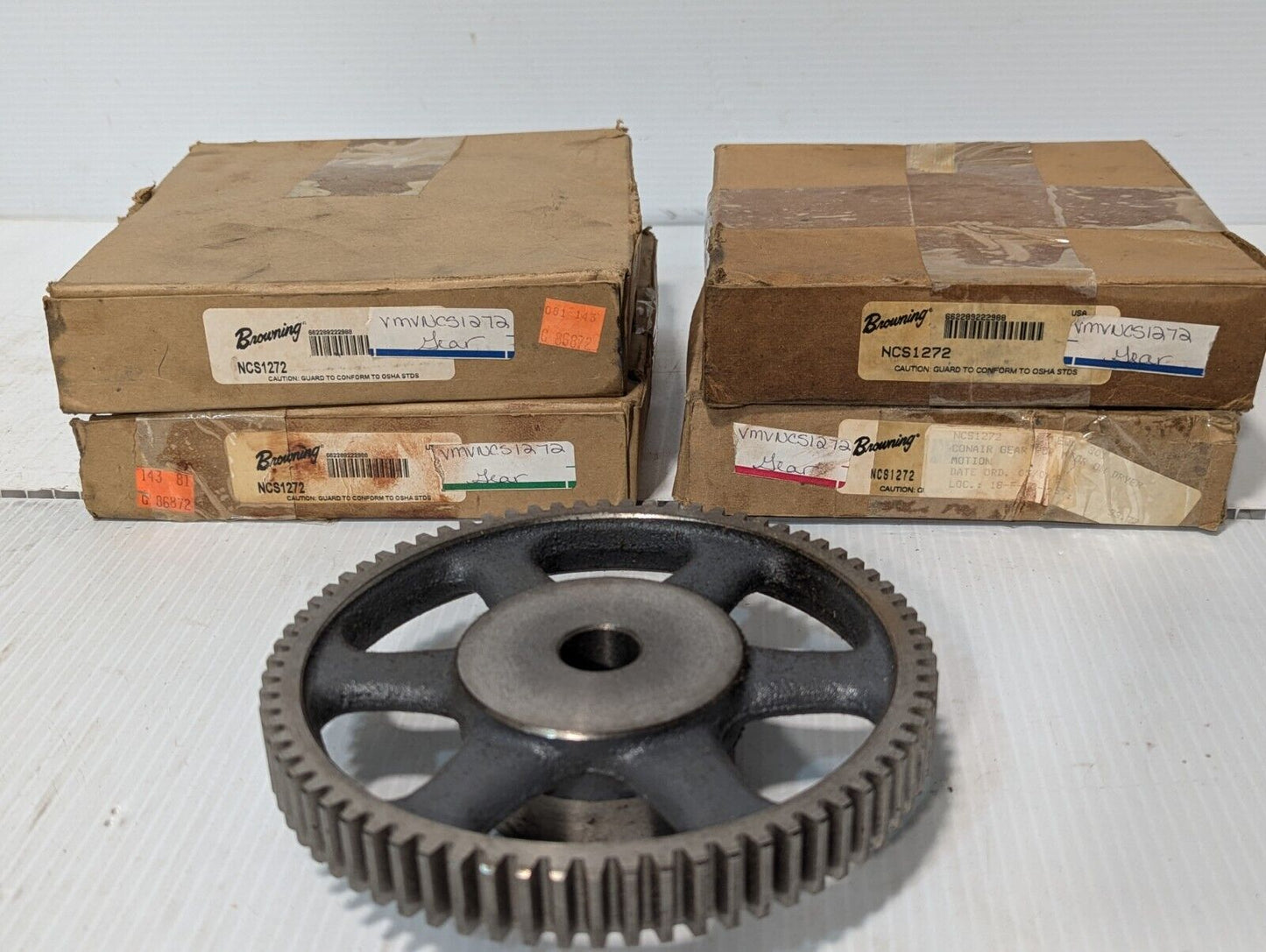 Browning NCS1272 External Tooth Spur Gear, 12DP, 14.5PA, 72 Teeth, .75 Face/Bore