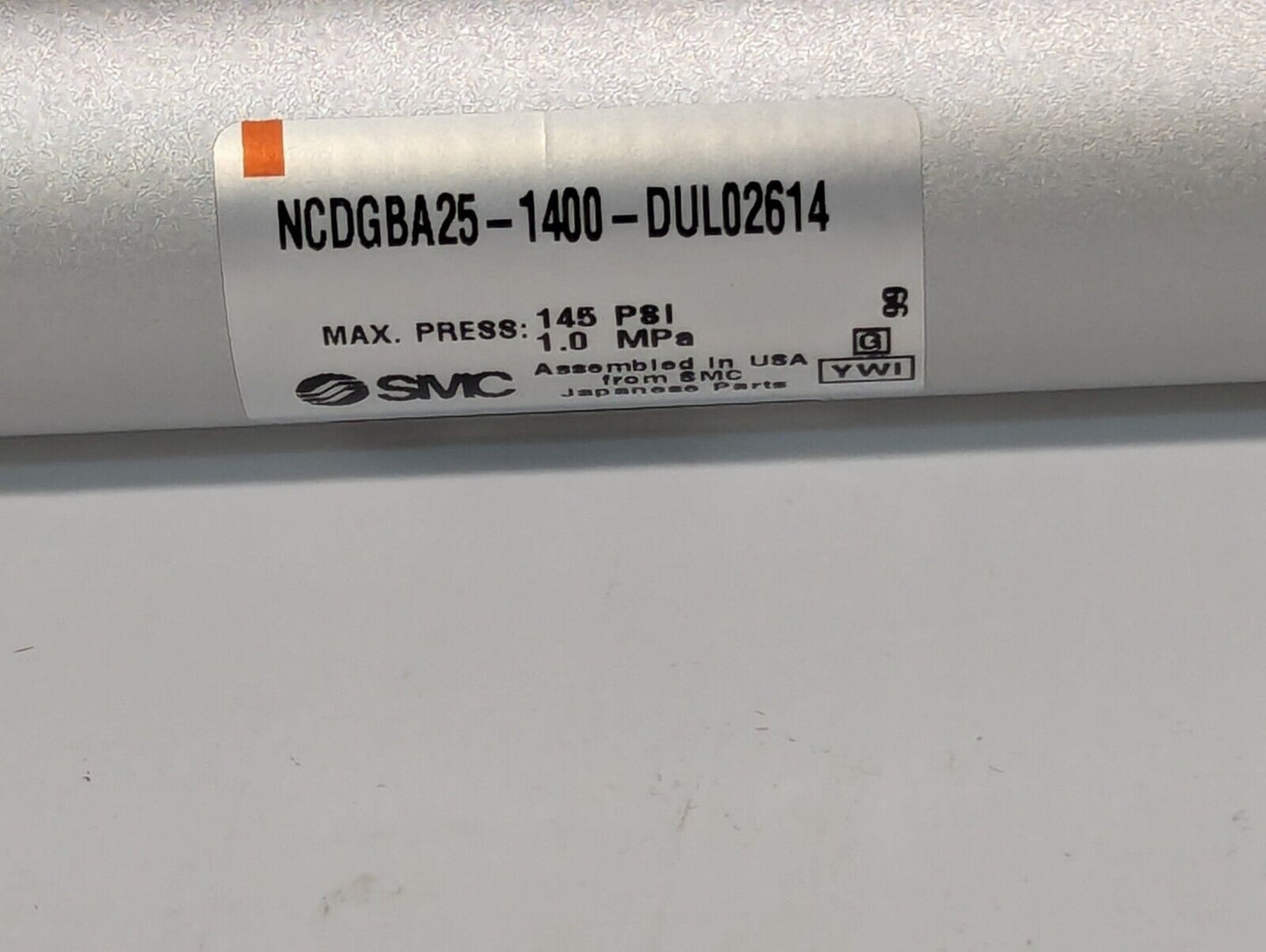 SMC NCDGBA25-1400-DUL02614 Max. Press. 145PSI Air Cylinder - Free Shipping