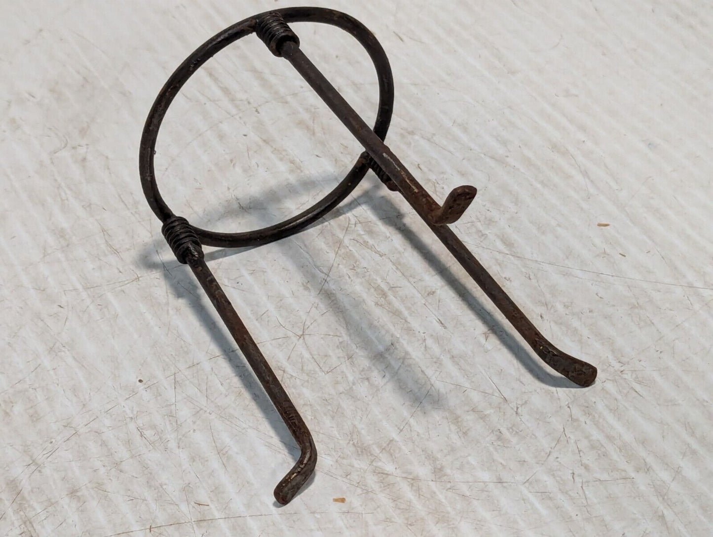 2 Antique Wrought Iron Pottery Stands, One 13" and One 6" Tall - Free Shipping
