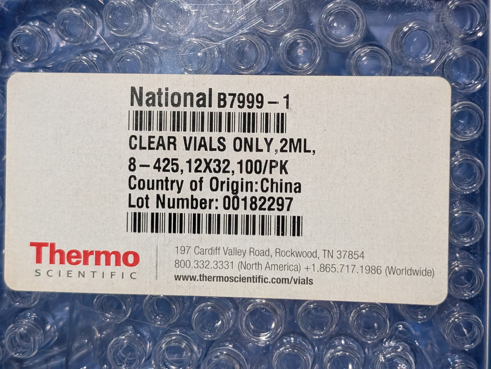 Thermo Scientific C4011-1 Target Vials, National B7999-1 Black Screw Caps, 2ml