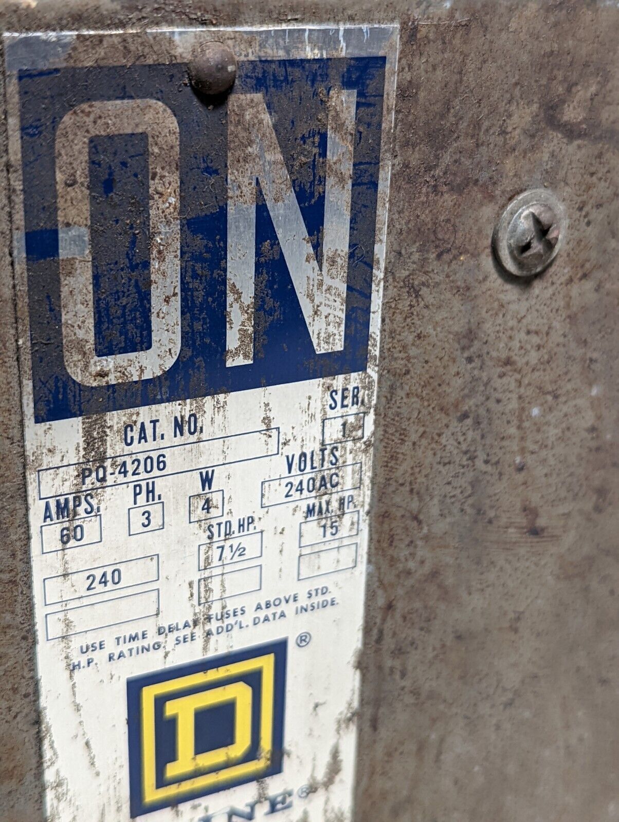 Square D PQ-4206 I-line busway switch, 60A, 3ph, 240VAC