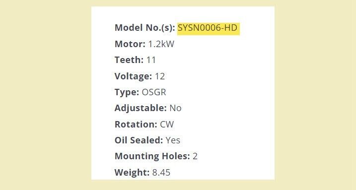 Total Source SYSN0006-HD Heavy Duty Forklift Starter, 11 Teeth, 1.2Kw, 12v