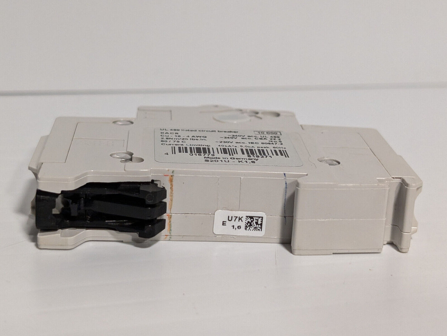 ABB S201U-K1,6 Circuit Breaker, 162K852H01, 1-Pole, 240 VAC, 50/60Hz, E212323