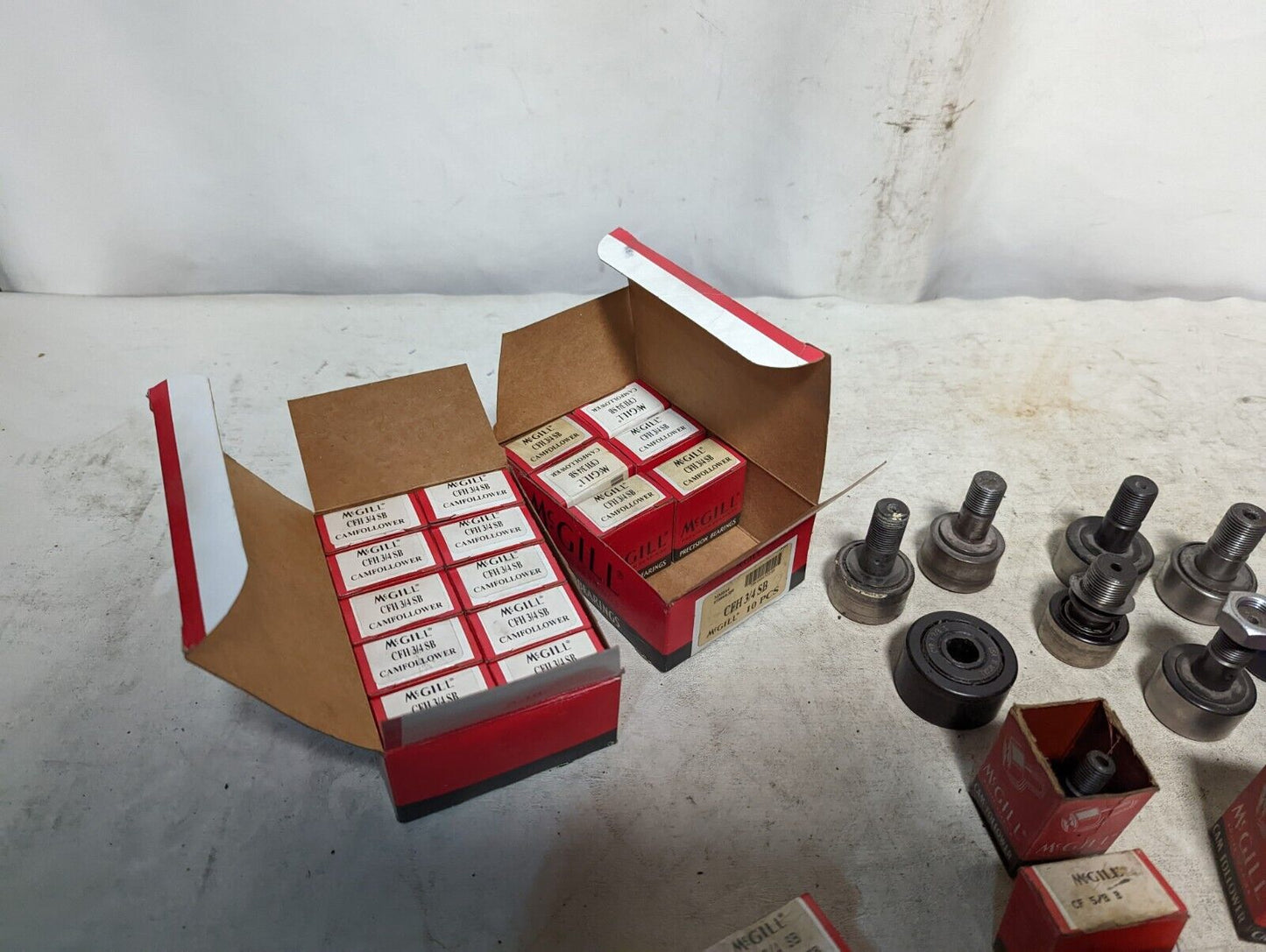 Lot of McGill cam followers: CFH 3/4SB, CF 3/4SB, CF 5/8B, CF 1/2 SB, CF 5/8, ++