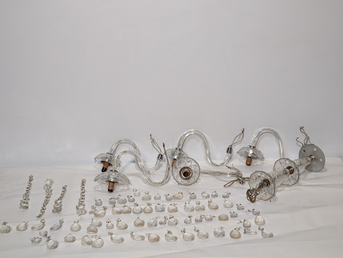 Vintage Crystal Chandelier, Disassembled