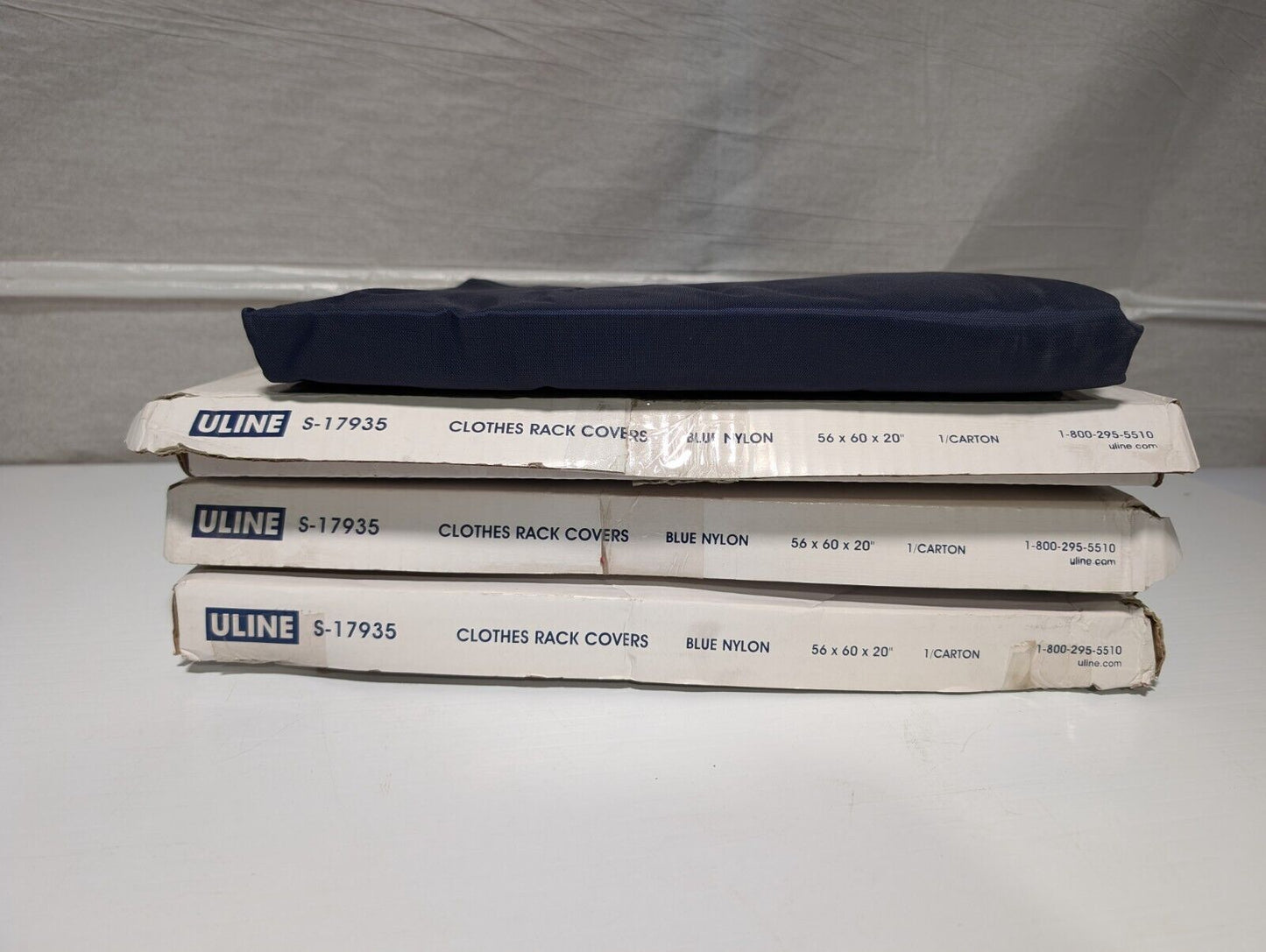 Uline S-17935 Nylon Clothes Rack Cover - Blue, (56x60x20 inches) in original box