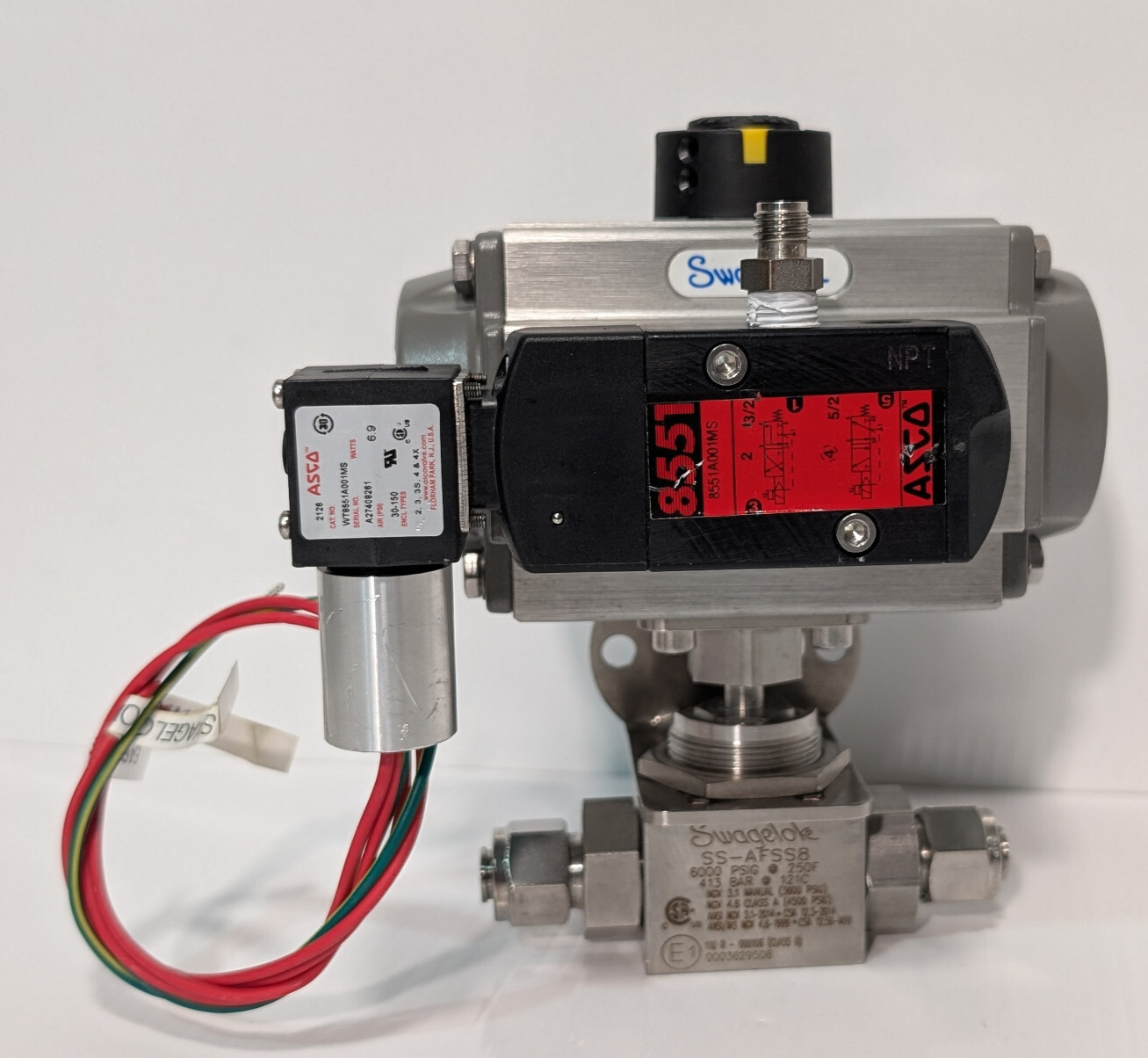 Swaglok MS-A30-4-DIN Spring Return Assy SS-AFSS8 Control Valve ASCO WT8551A001MS