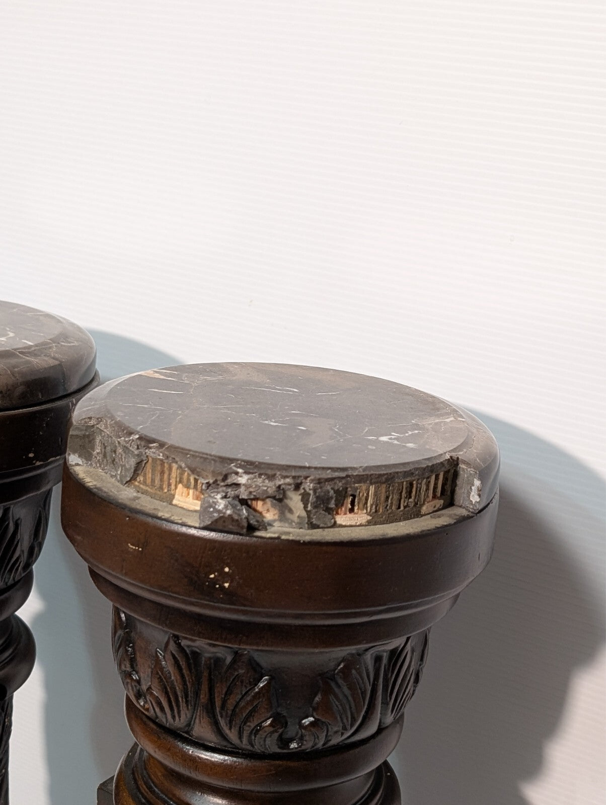 Vintage Pair of Carved Victorian Pedestals and Plant Stands